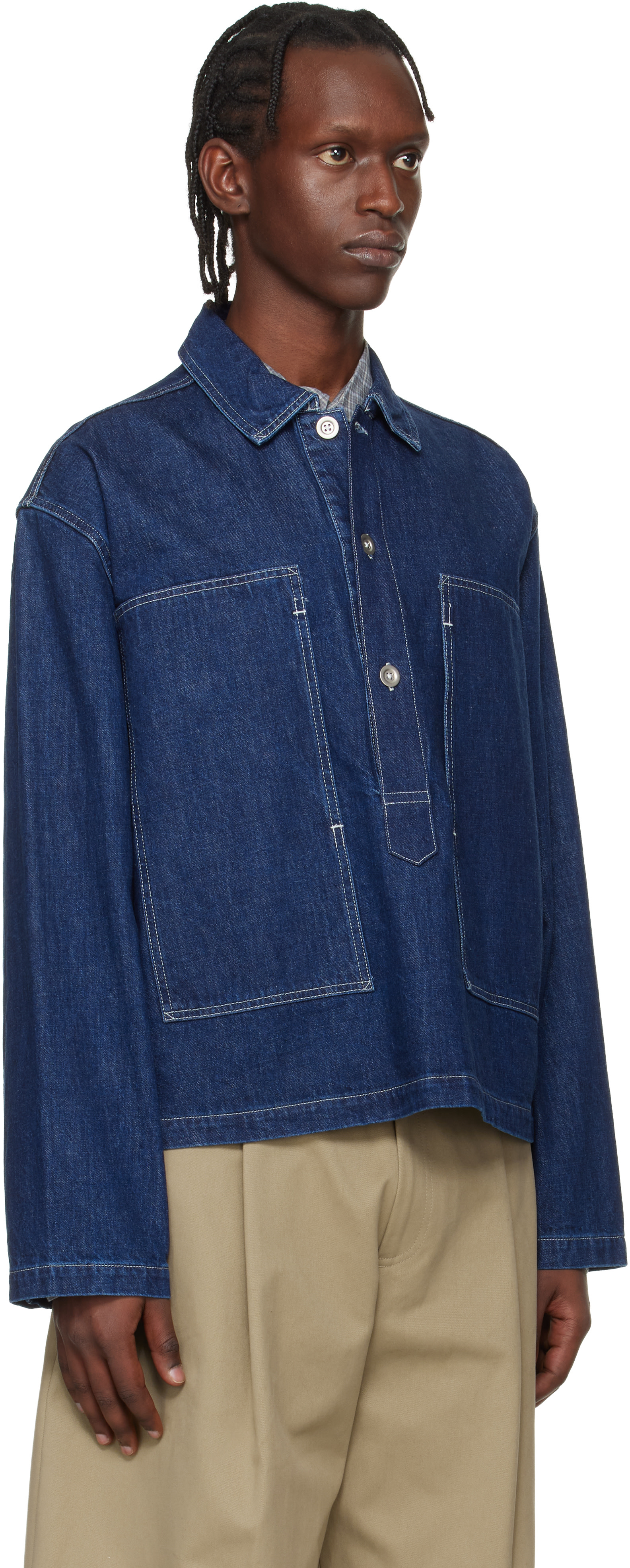 Studio Nicholson: Indigo Aaron Levine Edition York Popover Denim