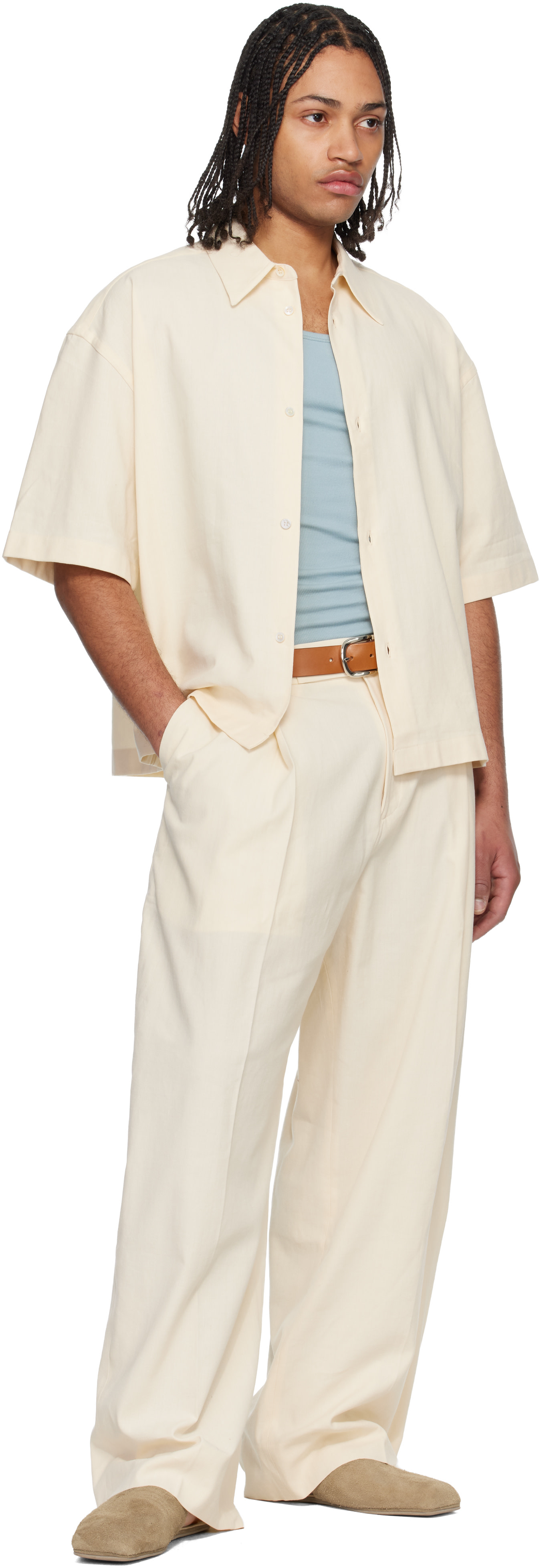 Studio Nicholson - Chemise Sanko blanc cassé