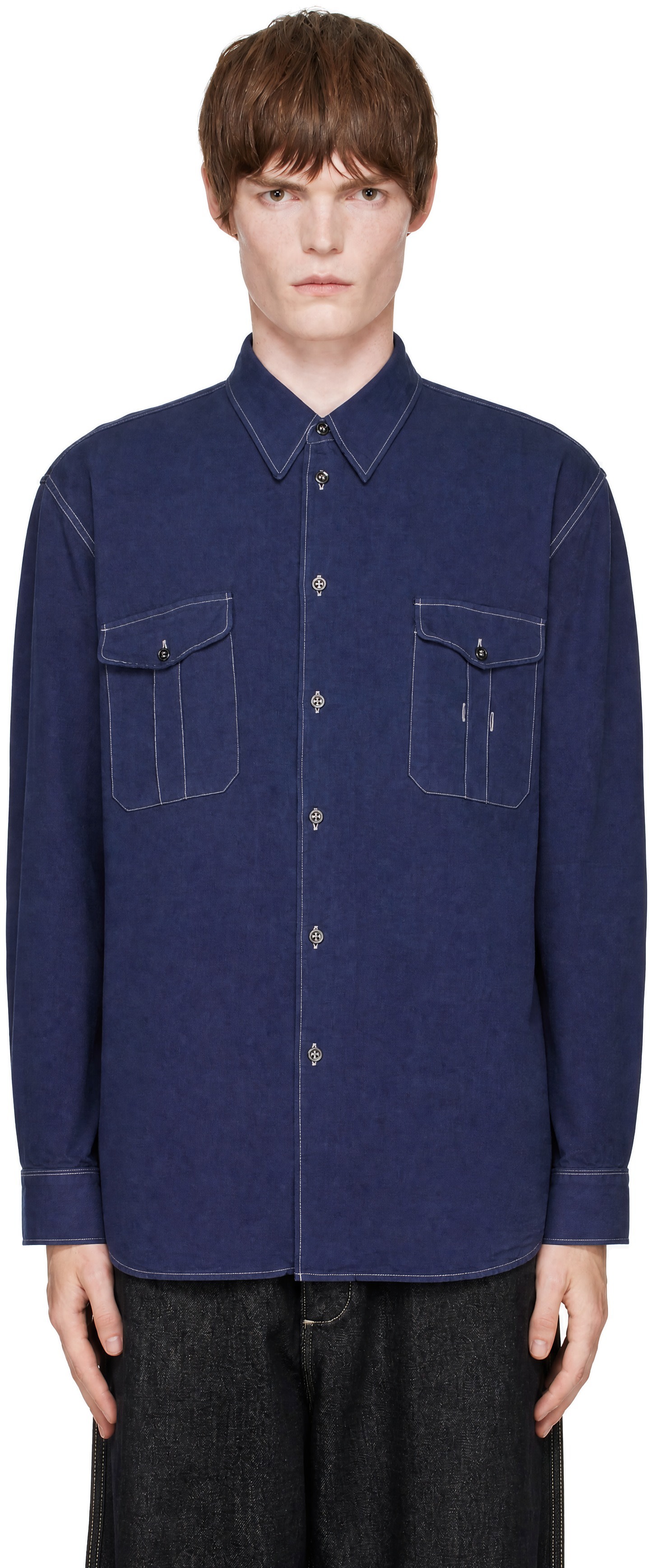 Studio Nicholson - Navy Louro Shirt