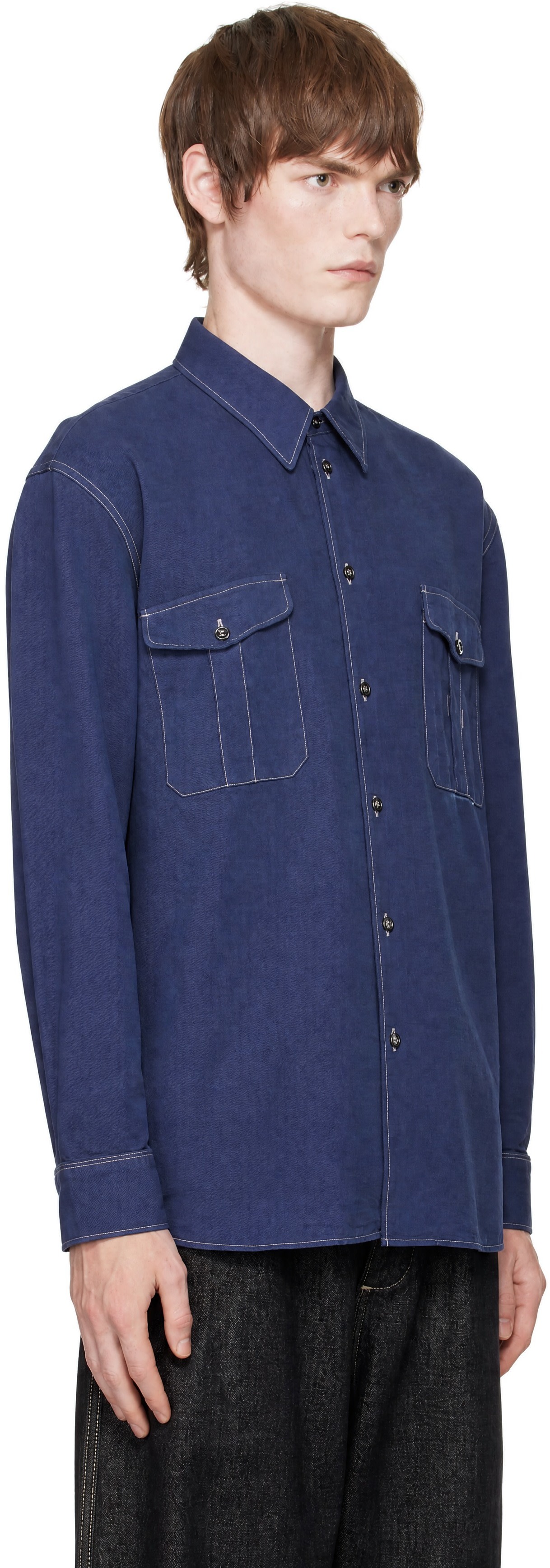 Studio Nicholson - Navy Louro Shirt