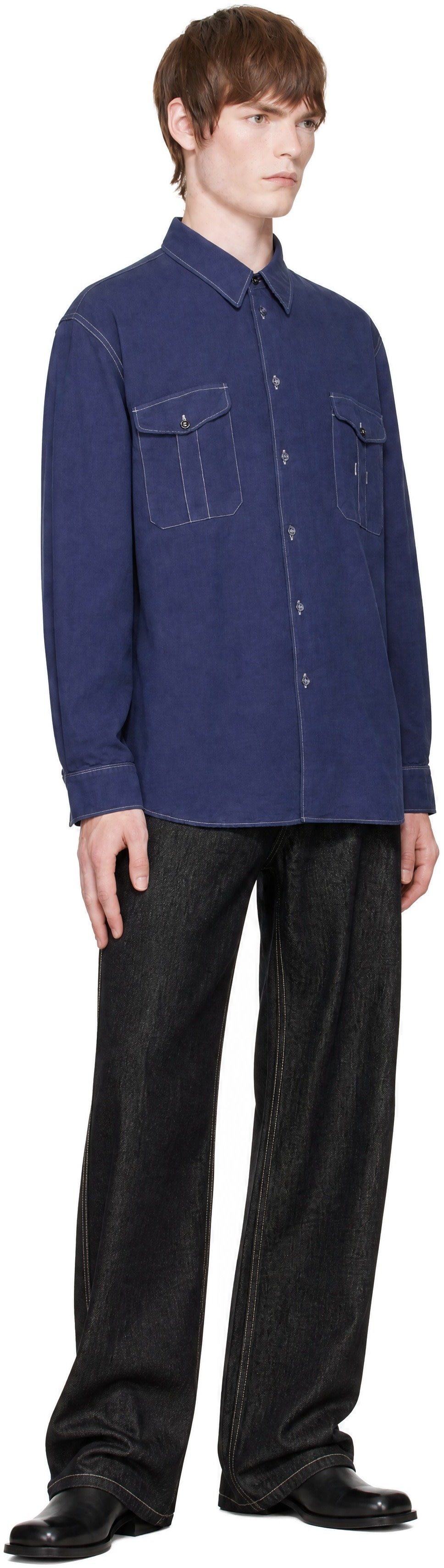 Studio Nicholson - Navy Louro Shirt