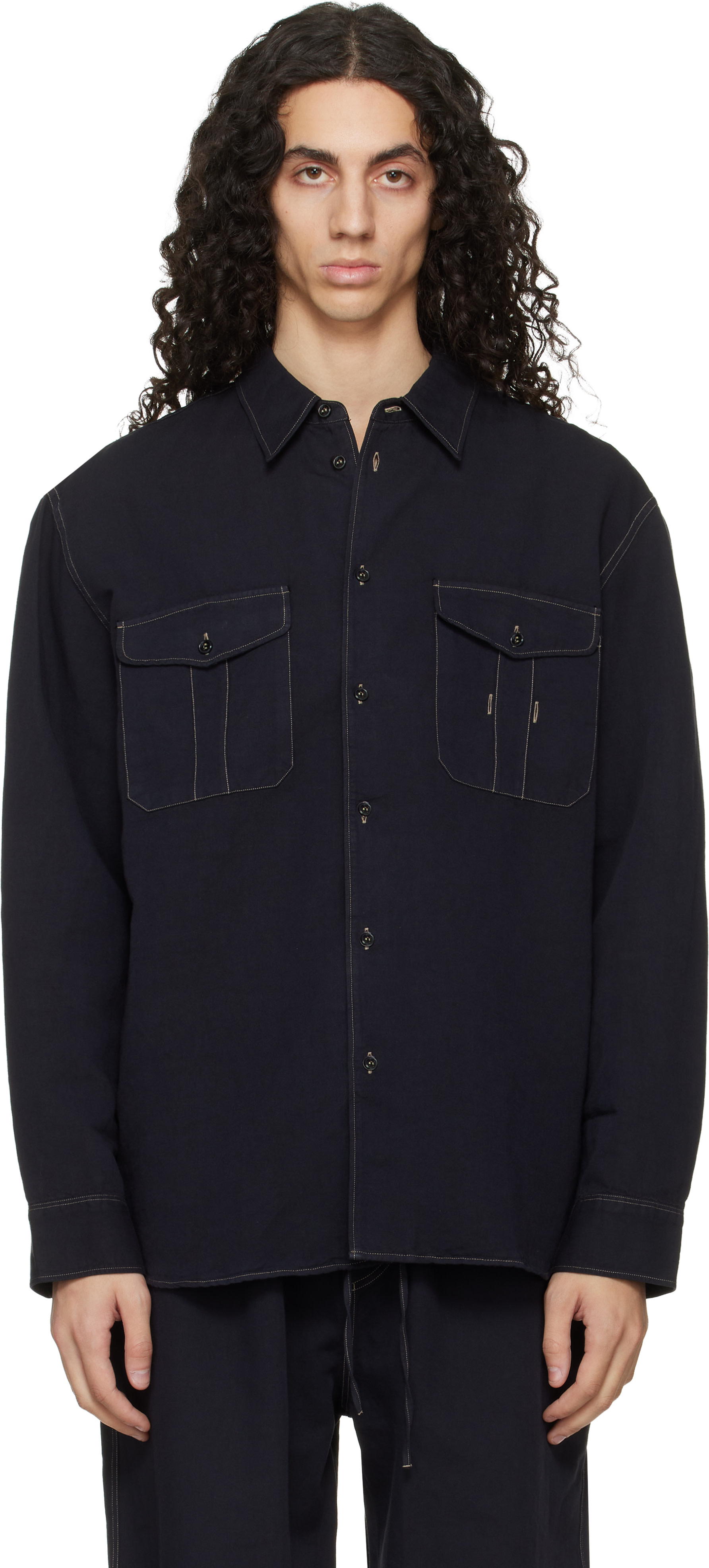 Studio Nicholson - Chemise Louro noire