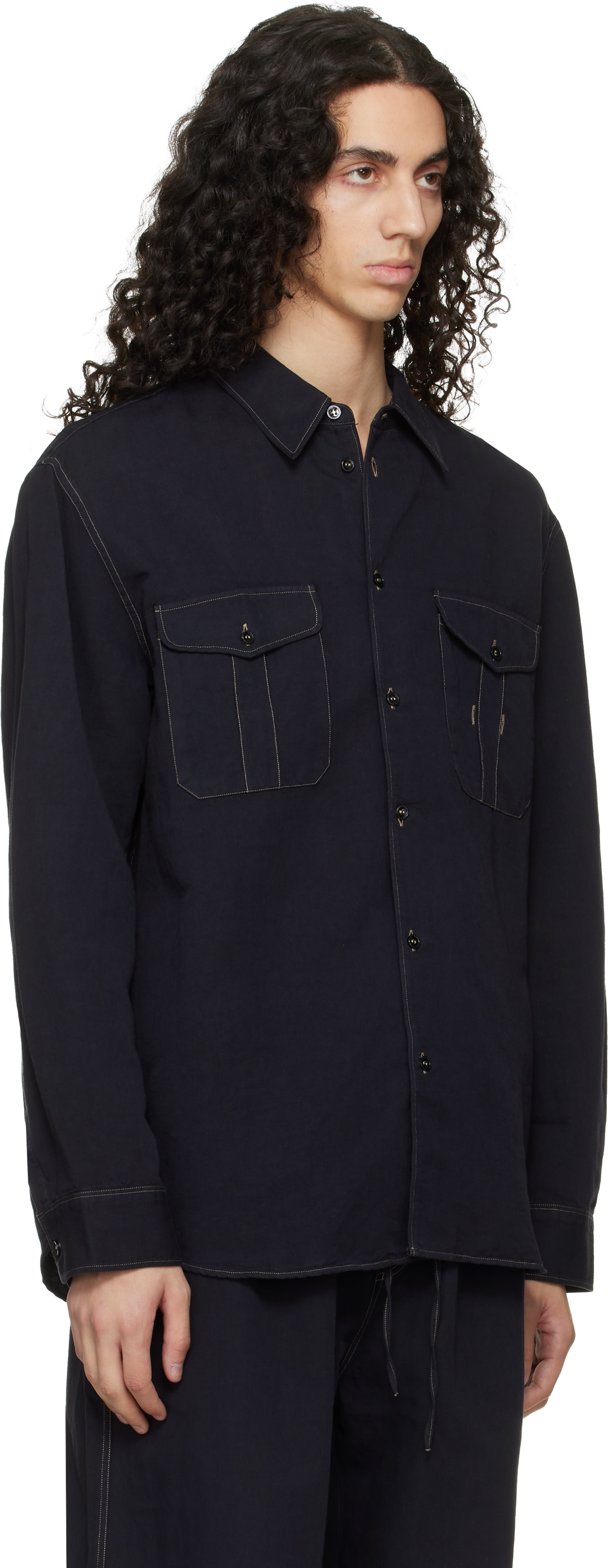 Studio Nicholson - Chemise Louro noire