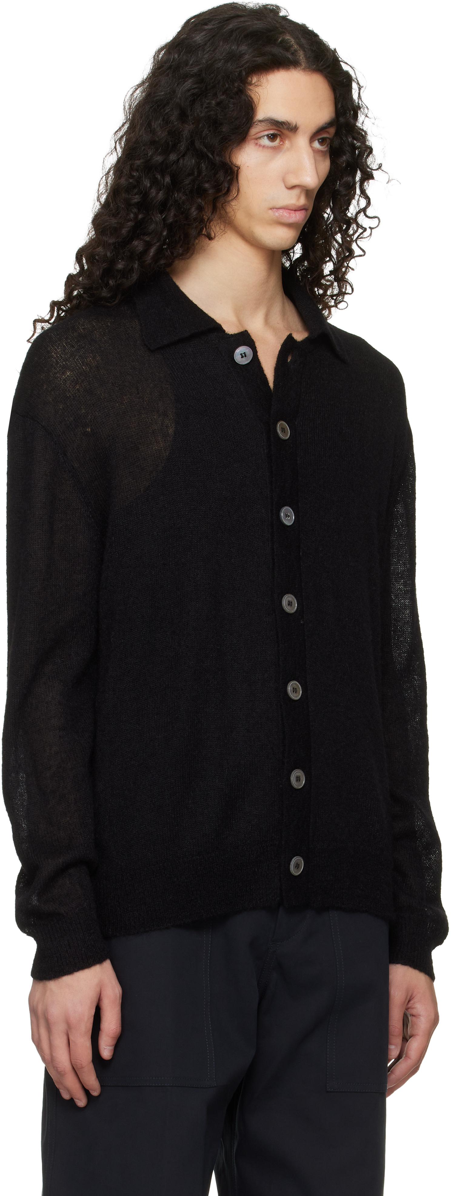 Studio Nicholson: Black Hamto Kint Cardigan | SSENSE