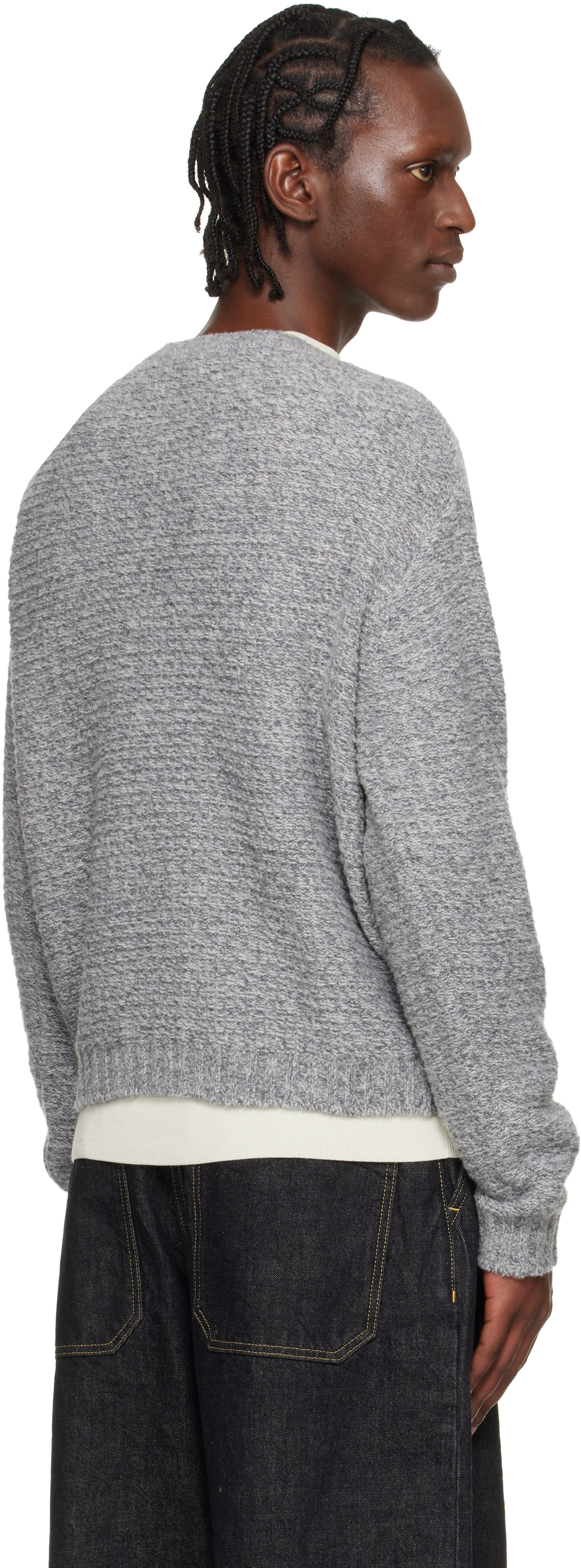 Studio Nicholson - Pull Camden gris en tricot