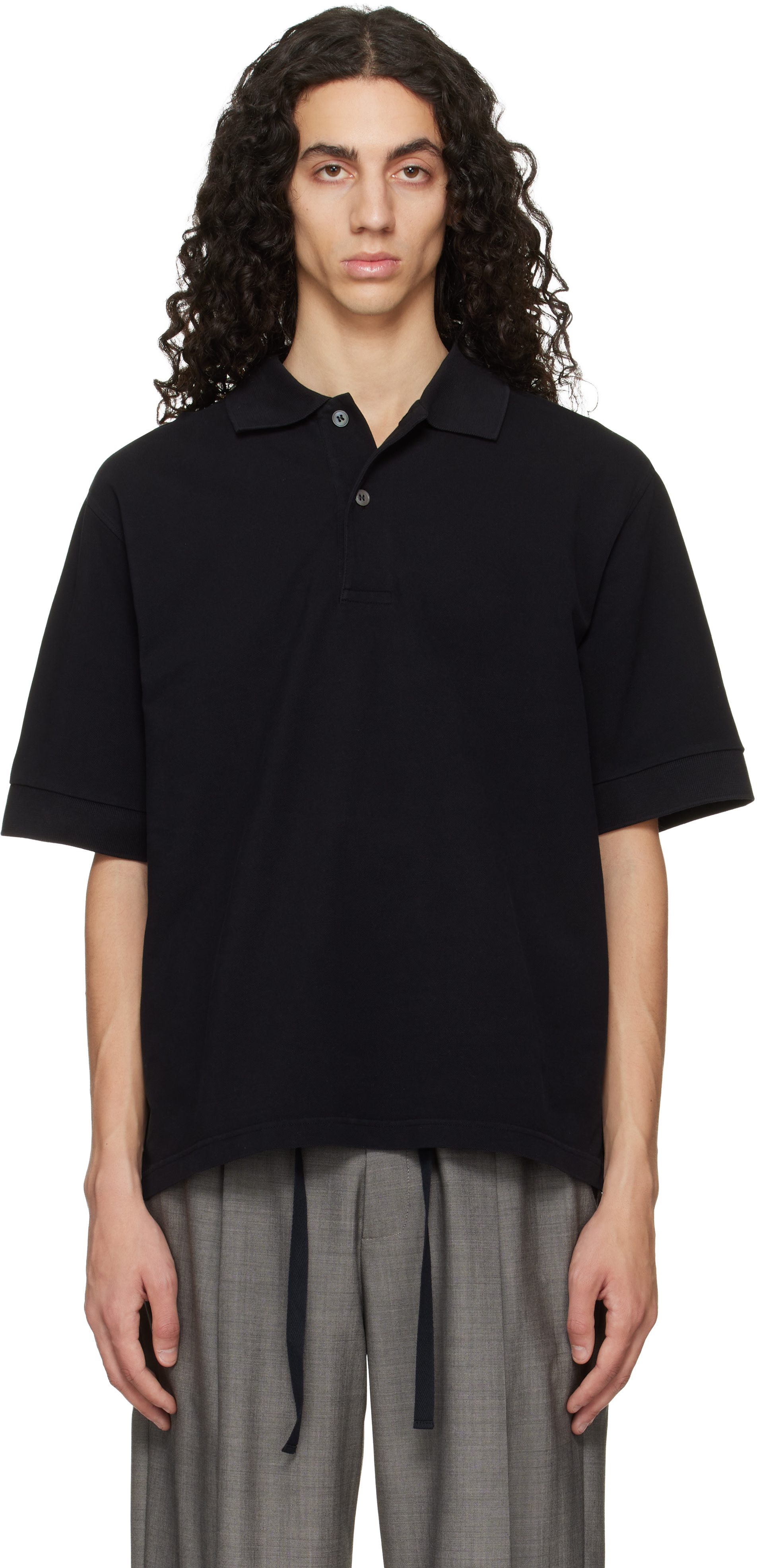 Studio Nicholson - Black Balaton Jersey Polo