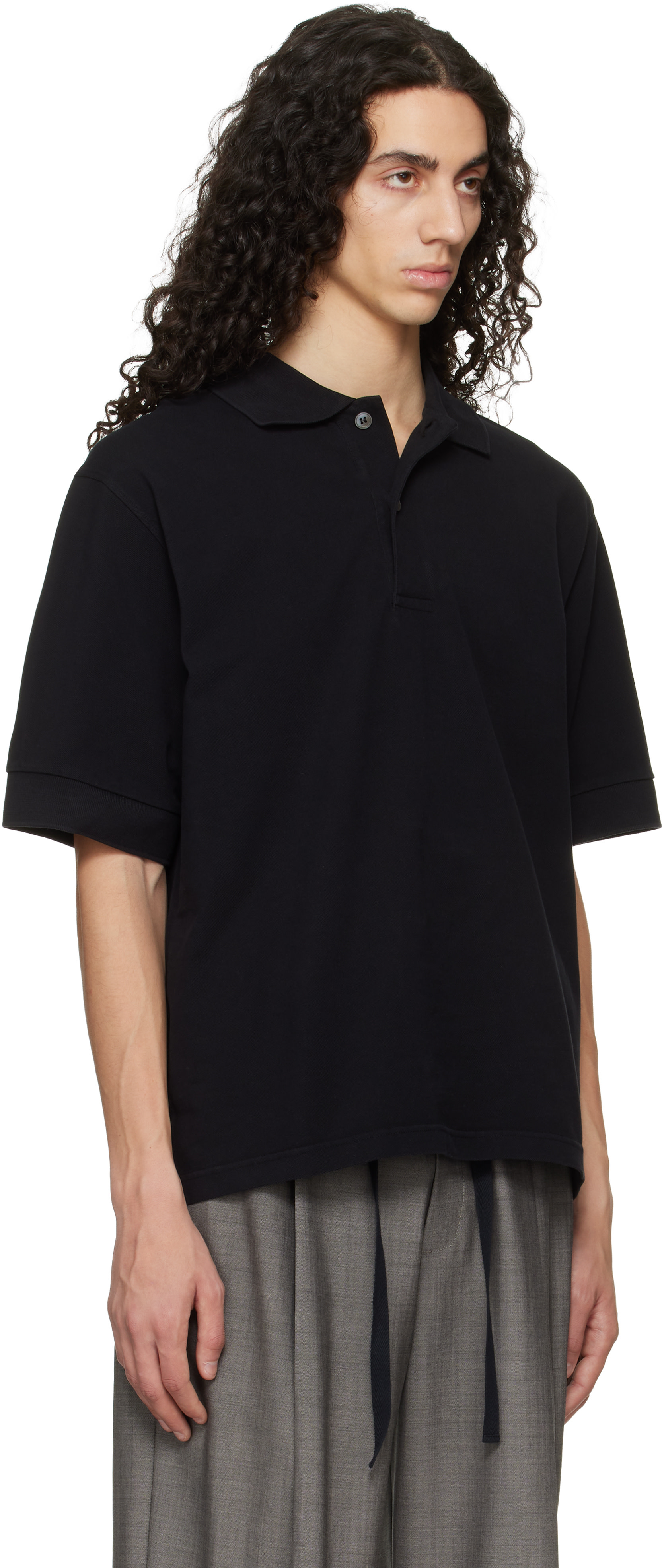 Studio Nicholson - Black Balaton Jersey Polo