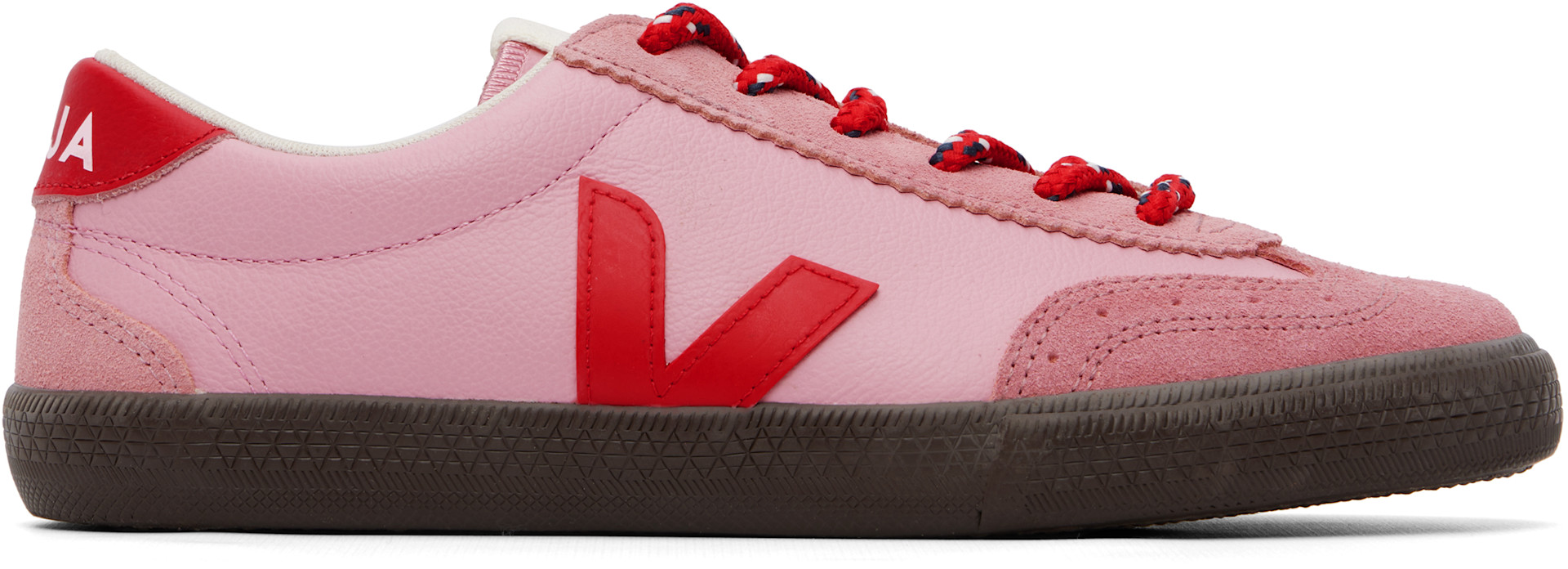 VEJA - Baskets Volley roses en cuir
