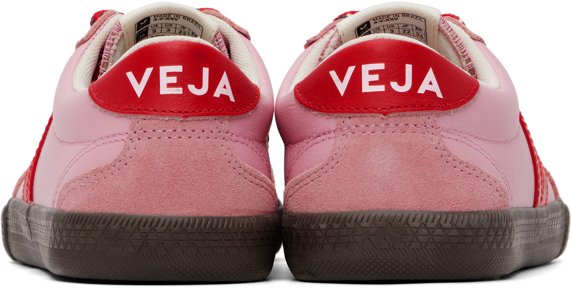 VEJA - Baskets Volley roses en cuir