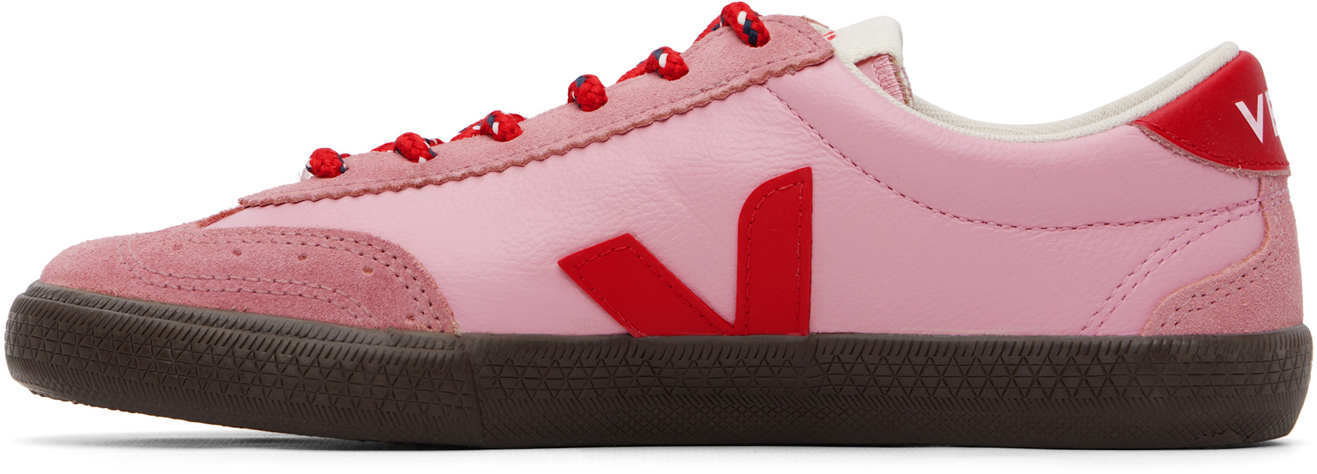 VEJA - Baskets Volley roses en cuir
