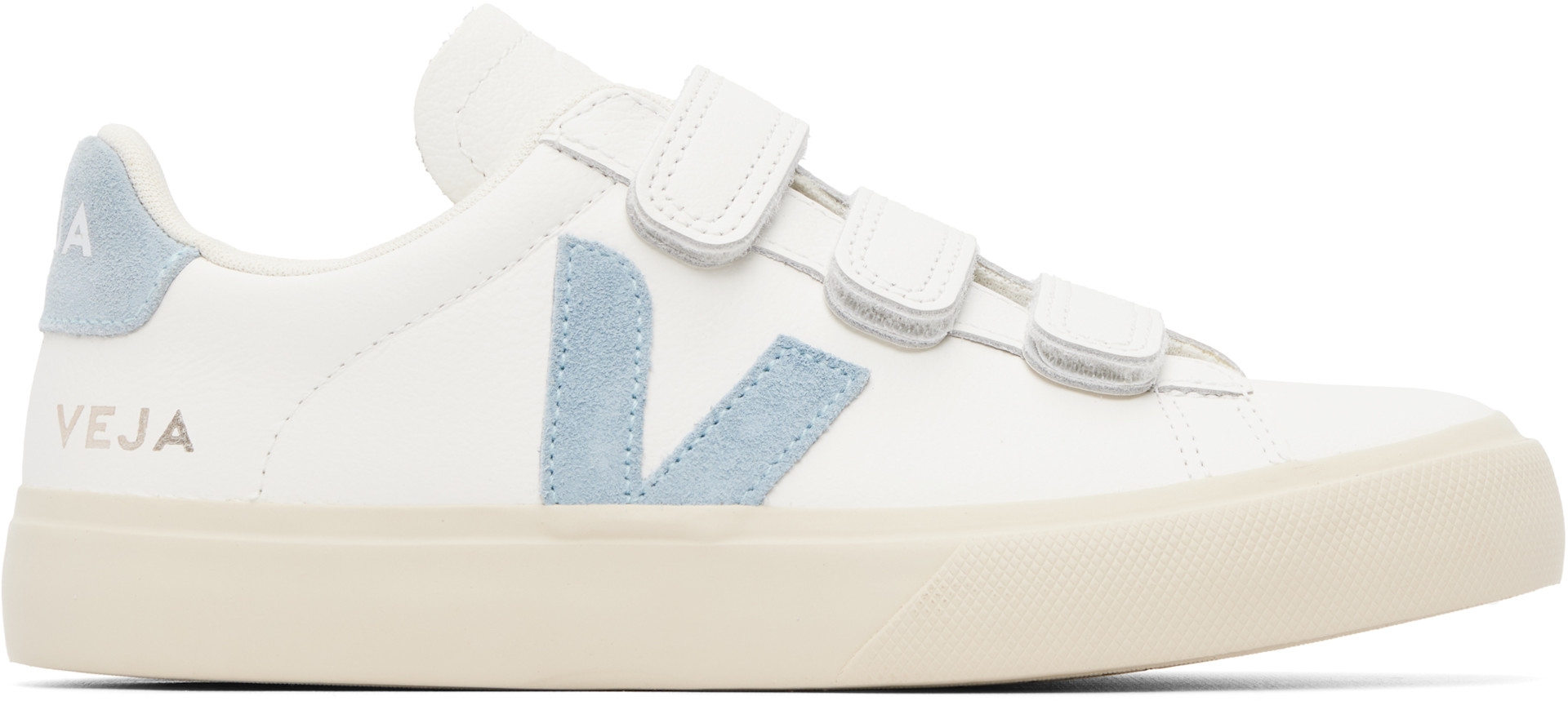 VEJA - Baskets Recife blanc et bleu en cuir