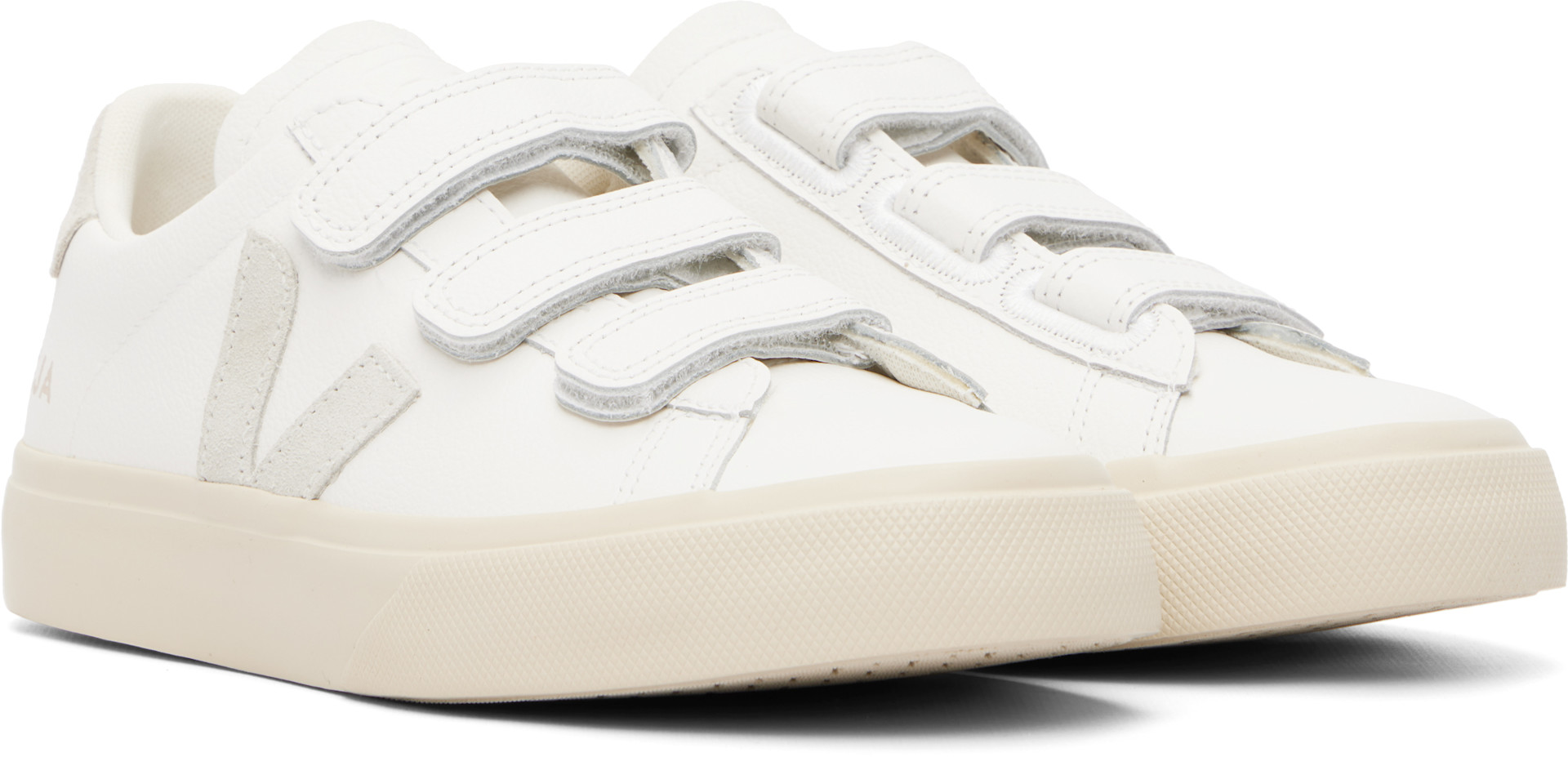 VEJA - Baskets Recife blanc et gris en cuir