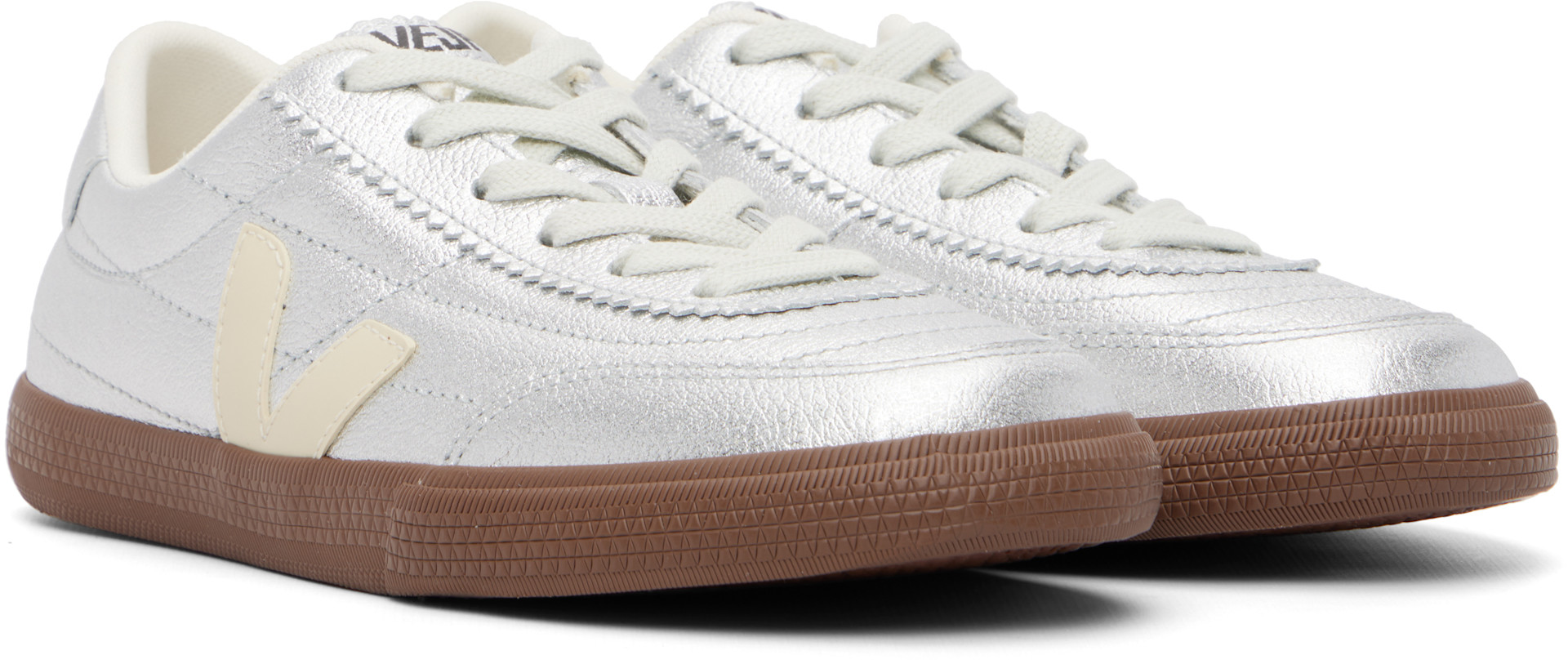 VEJA - Baskets Paneka argentées en cuir