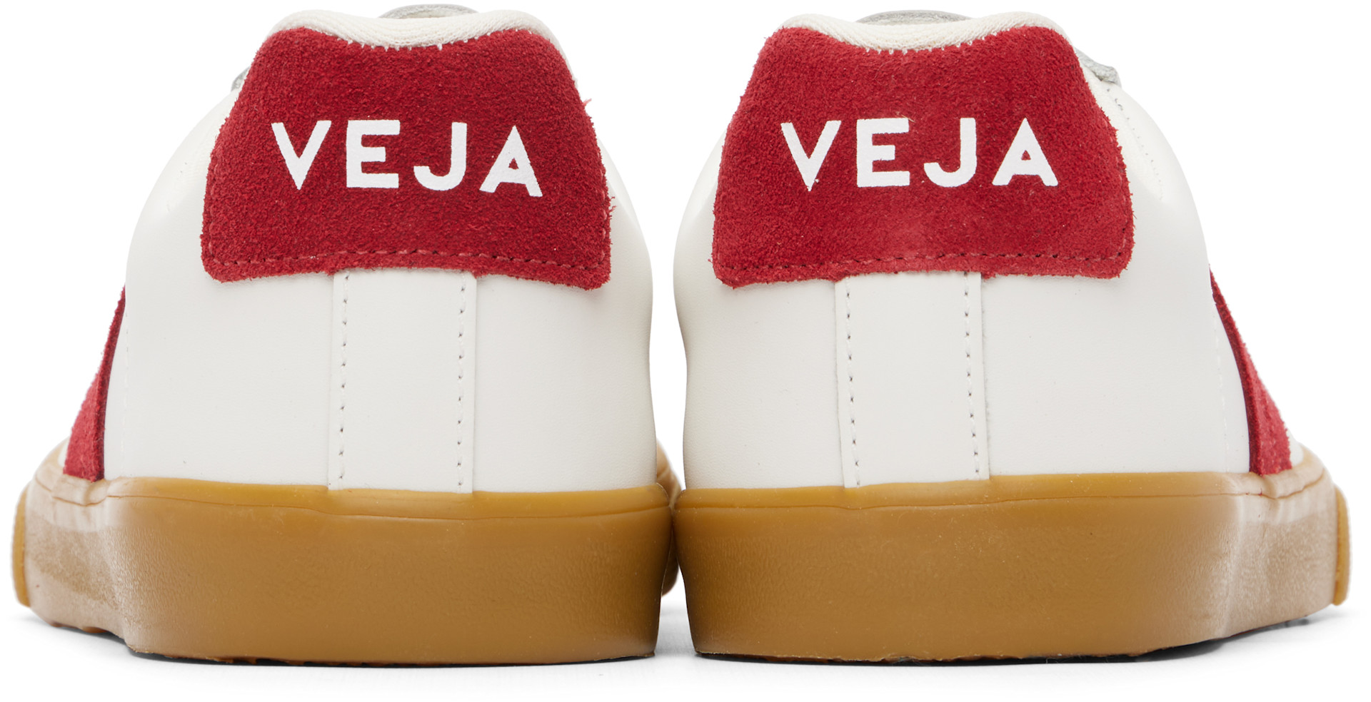 VEJA - Baskets Esplar blanc et rouge en cuir