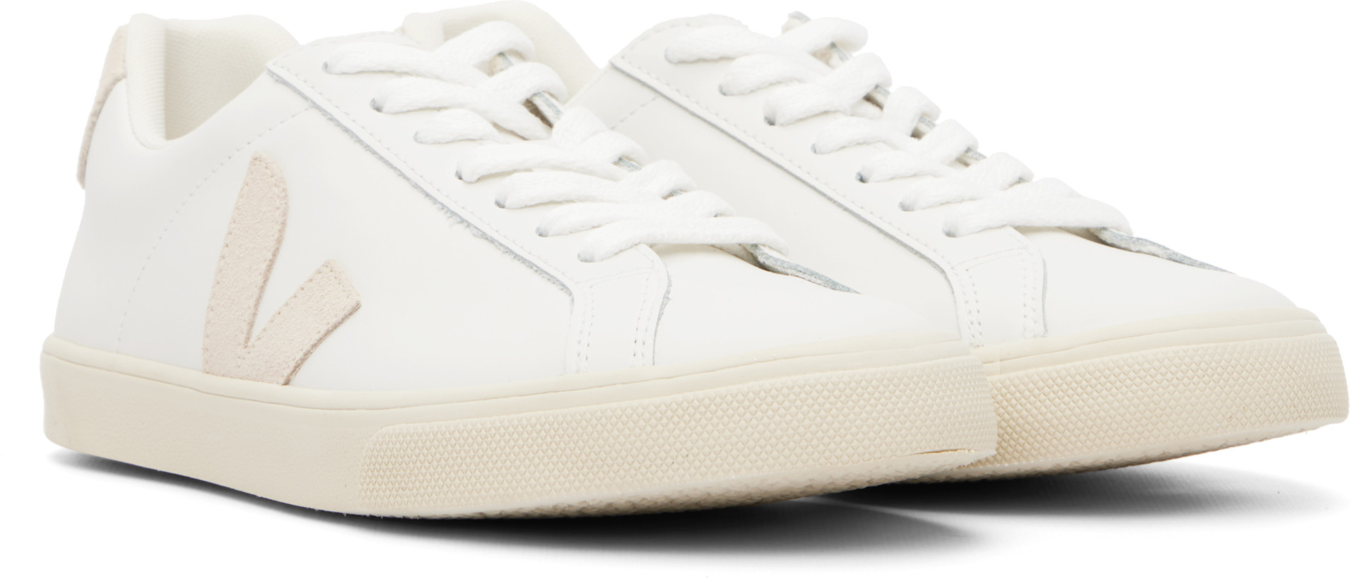VEJA - Baskets Esplar blanc et beige en cuir