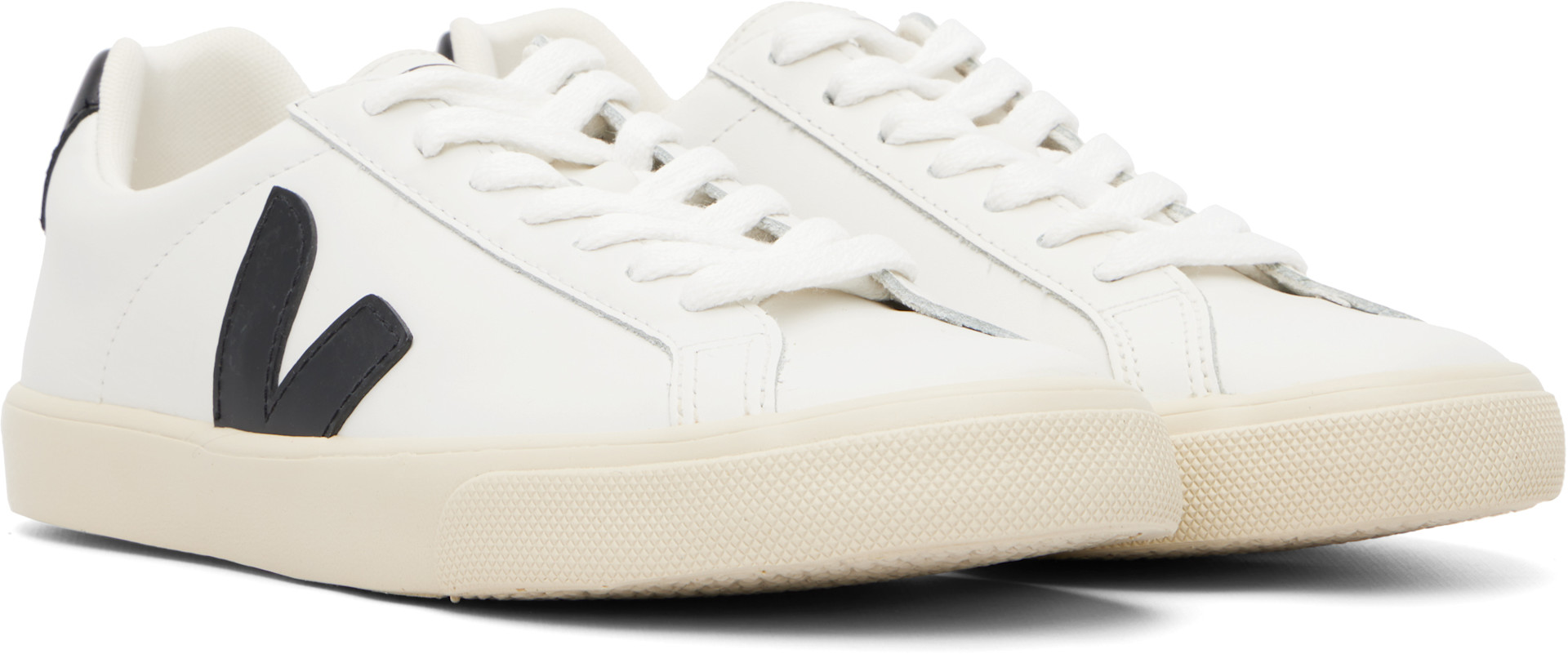 VEJA - Baskets Esplar blanc et noir en cuir