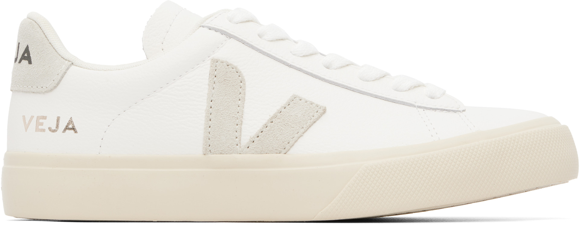 VEJA - Baskets Campo blanc et gris en cuir
