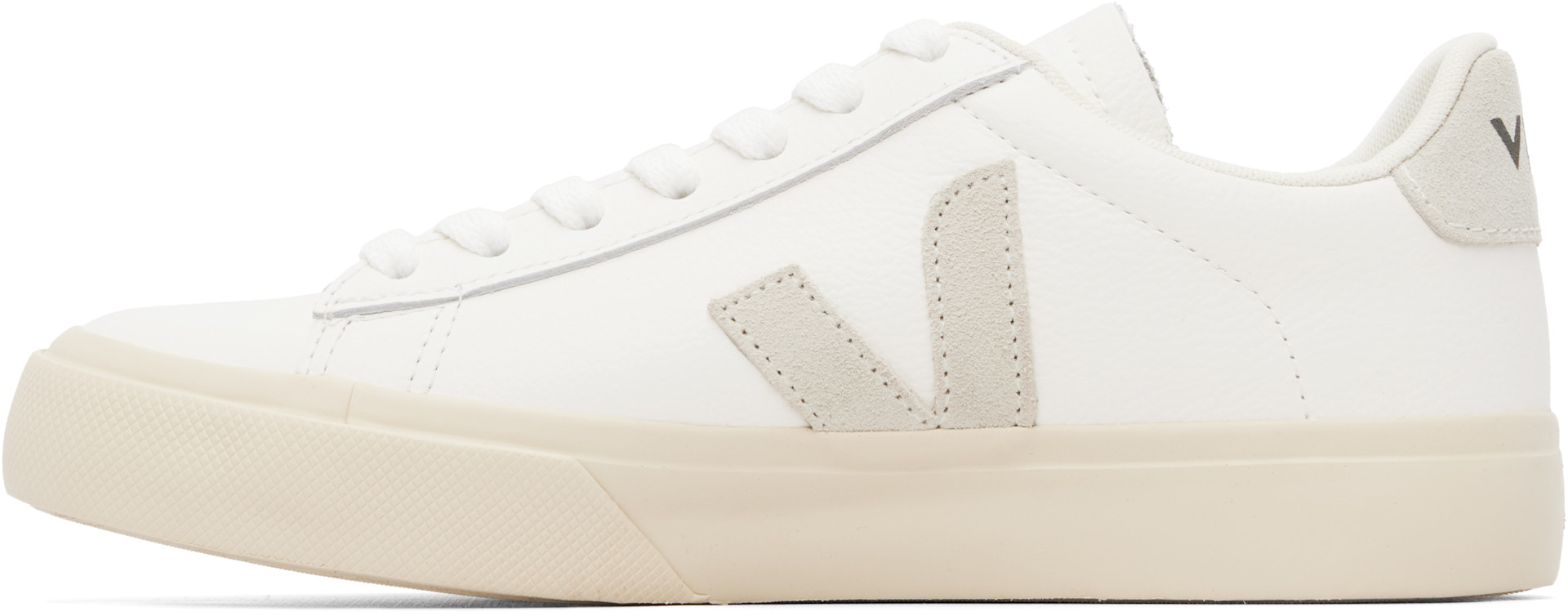 VEJA - Baskets Campo blanc et gris en cuir
