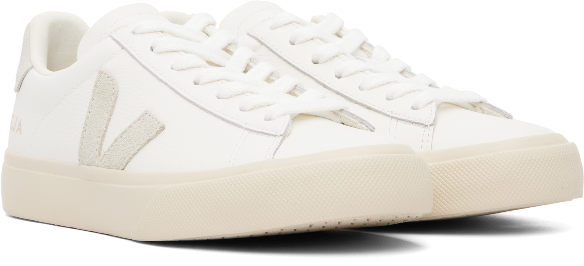 VEJA - Baskets Campo blanc et gris en cuir