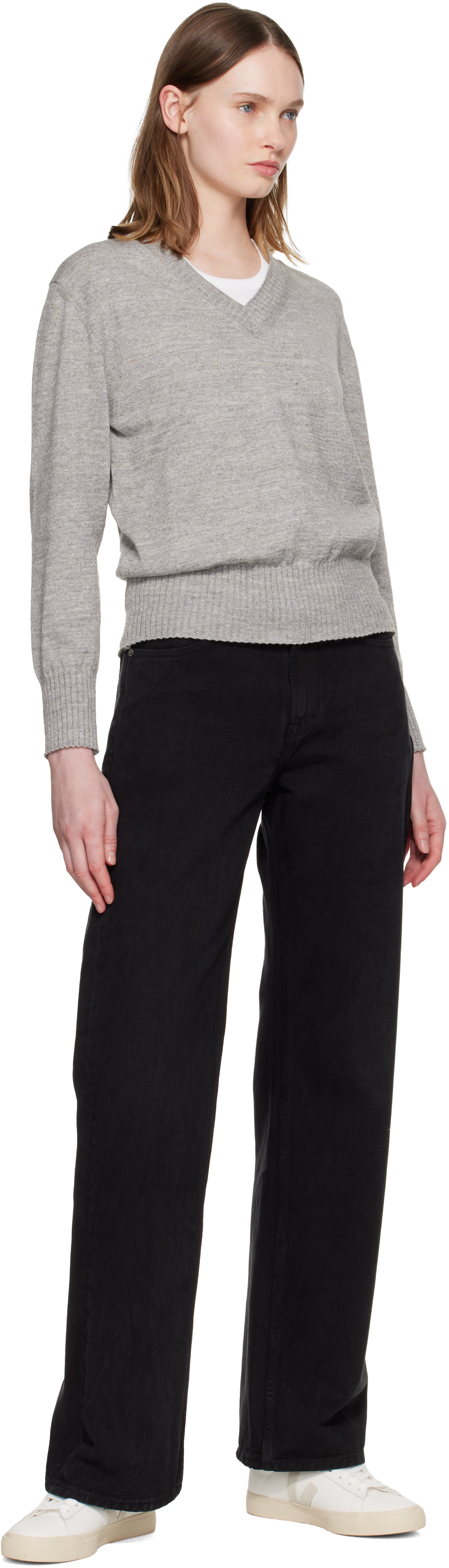 VEJA - Baskets Campo blanc et gris en cuir