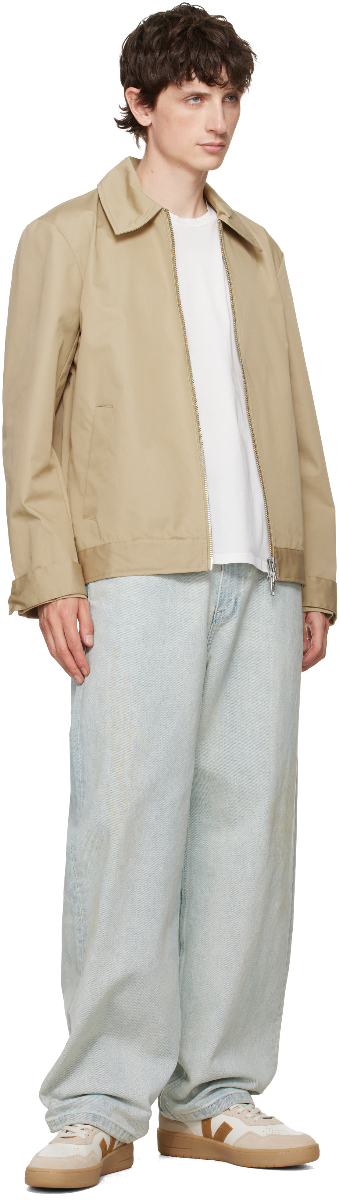 VEJA - Off-White & Tan V-90 Leather Sneakers
