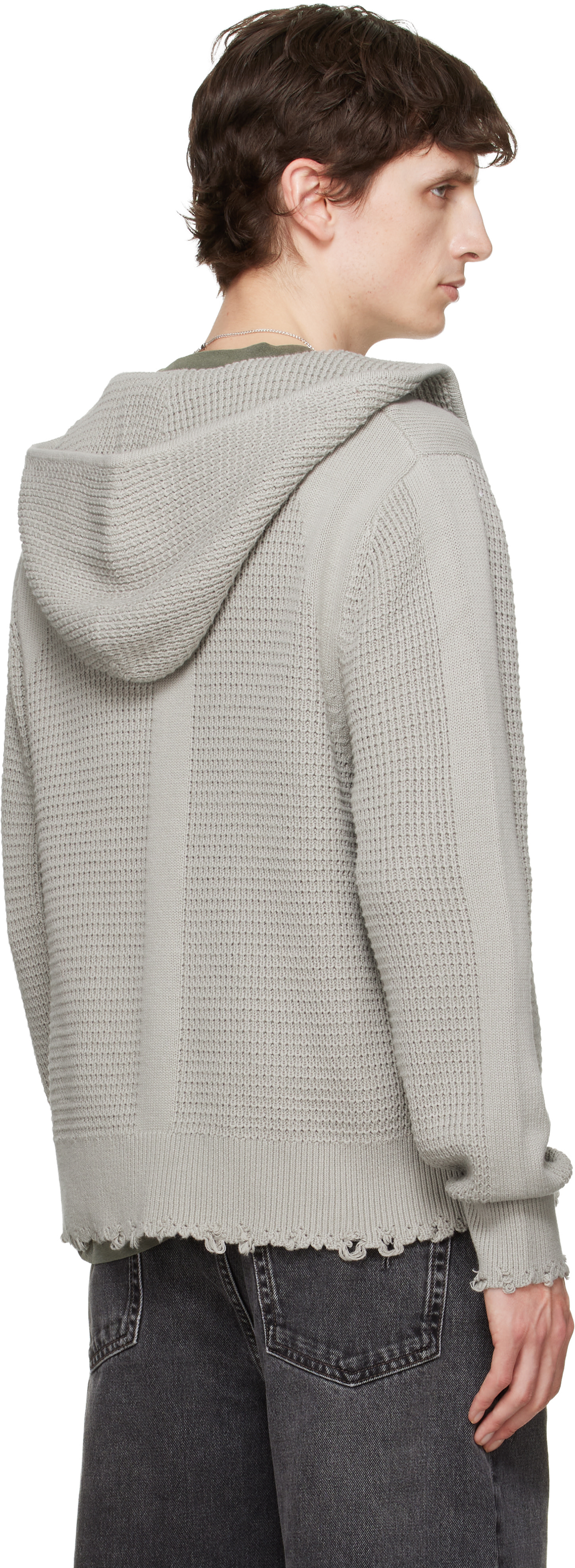 Won Hundred - Pull à capuche Glasgow gris en tricot