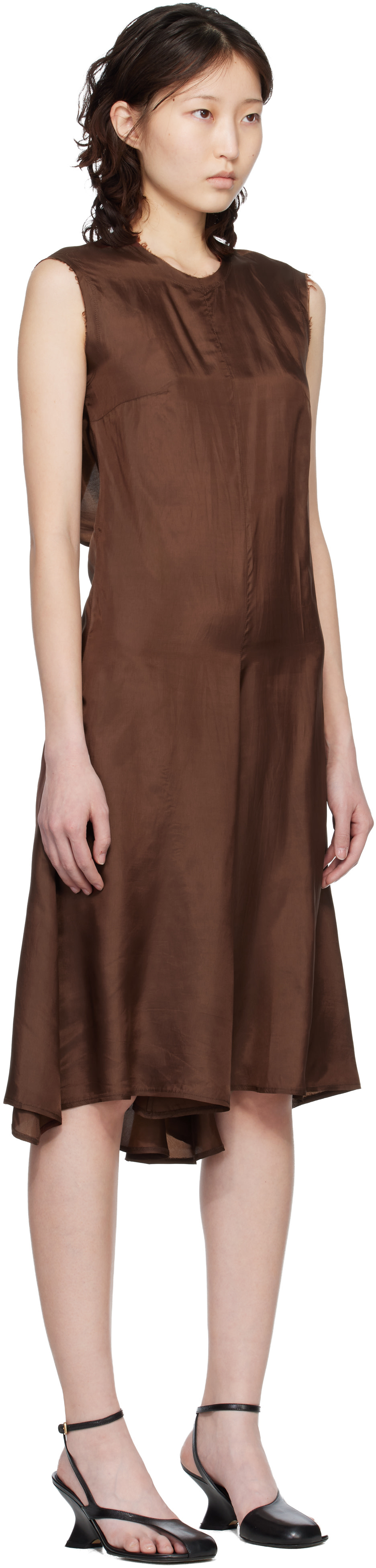 Renaissance Renaissance - Robe midi Ziggy brune