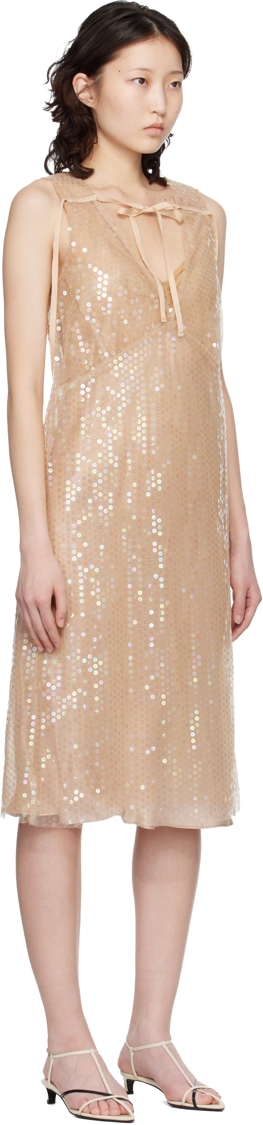 Renaissance Renaissance - Robe midi Giulia beige