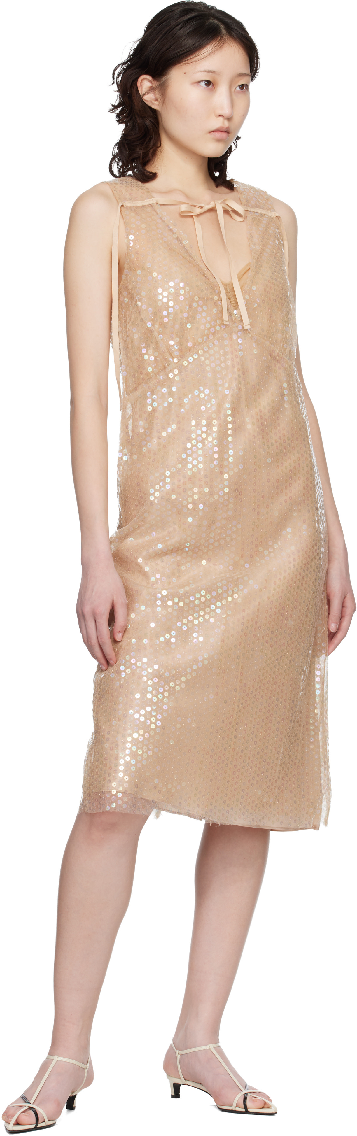 Renaissance Renaissance - Robe midi Giulia beige