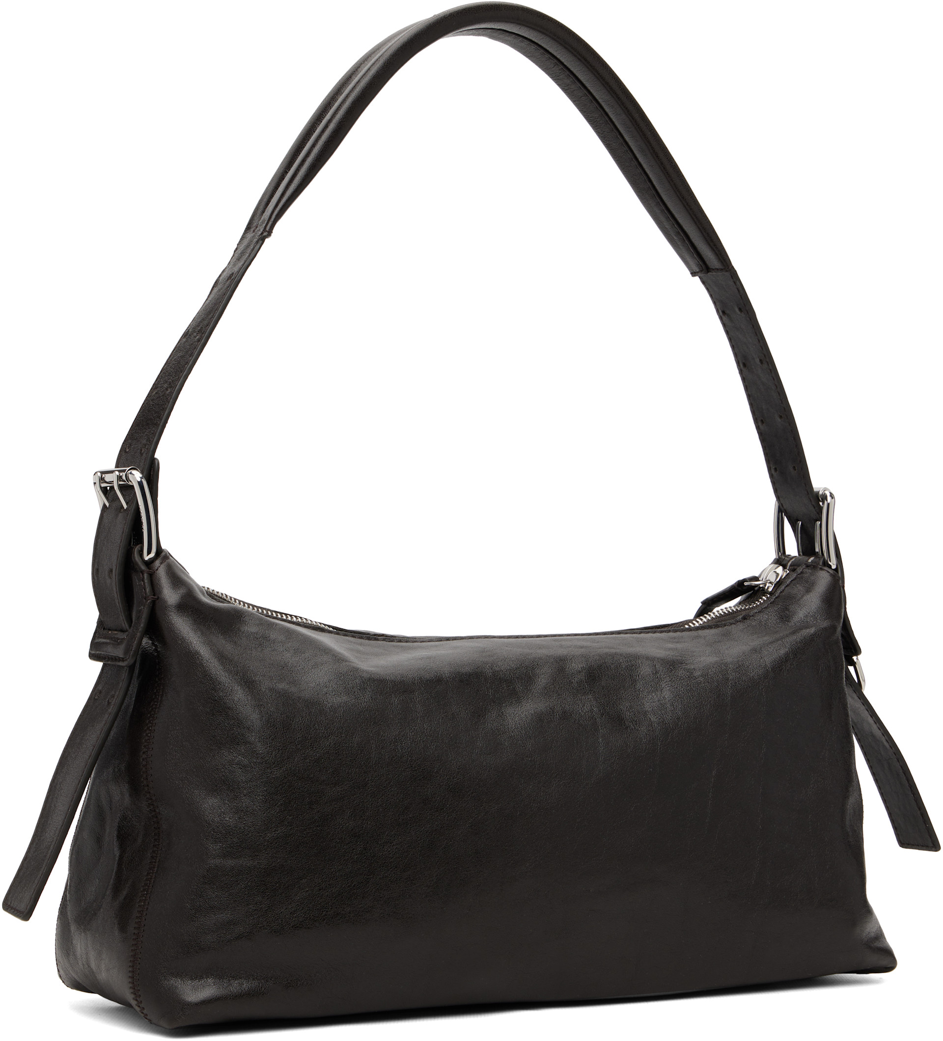 バッグ Lemaire BELTED BAGUETTE BAG BELTED BAGUETTE BAG IN LEATHER - Dark Chocolate - Paper Lux