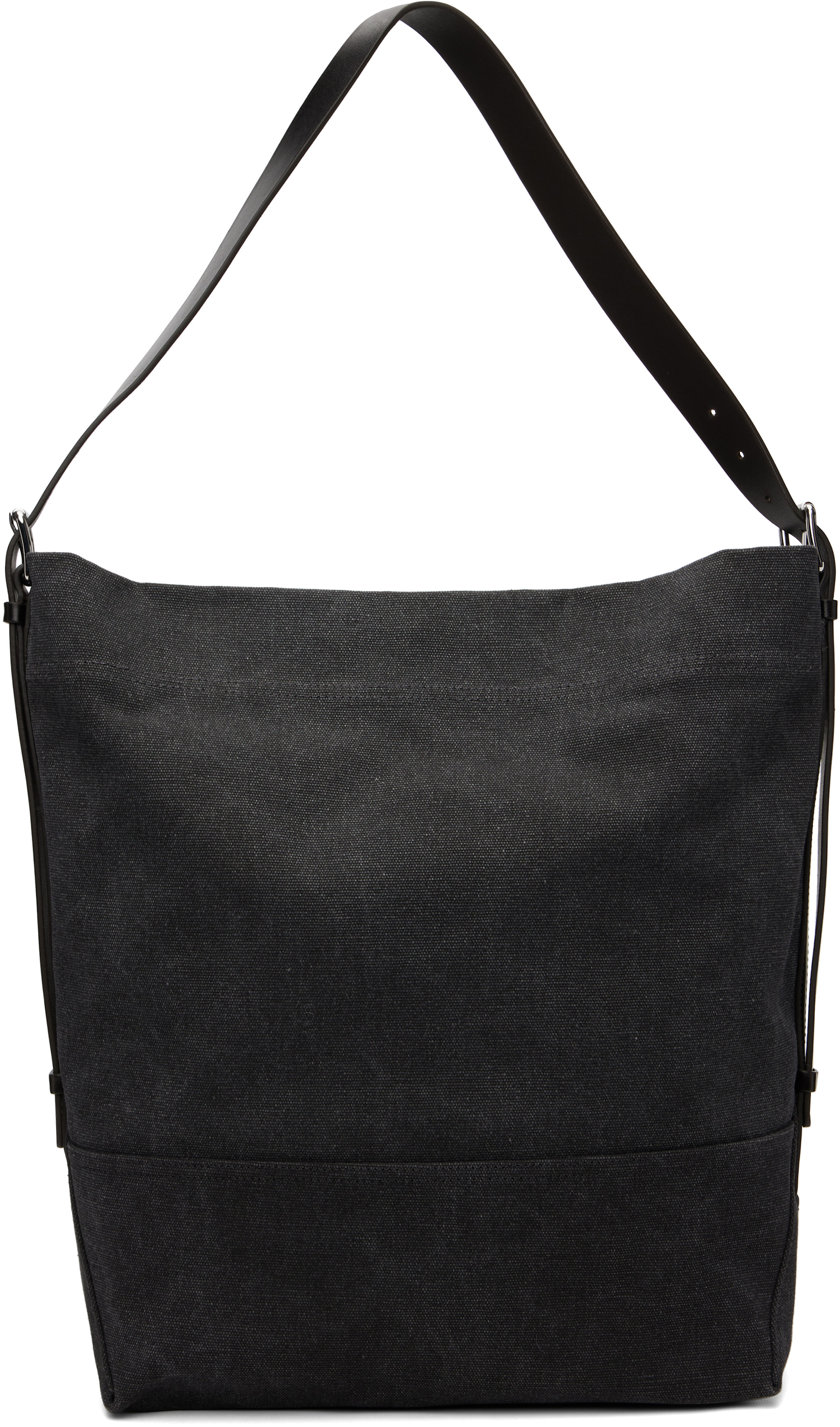 LEMAIRE: Black Belted Tote | SSENSE United Kingdom