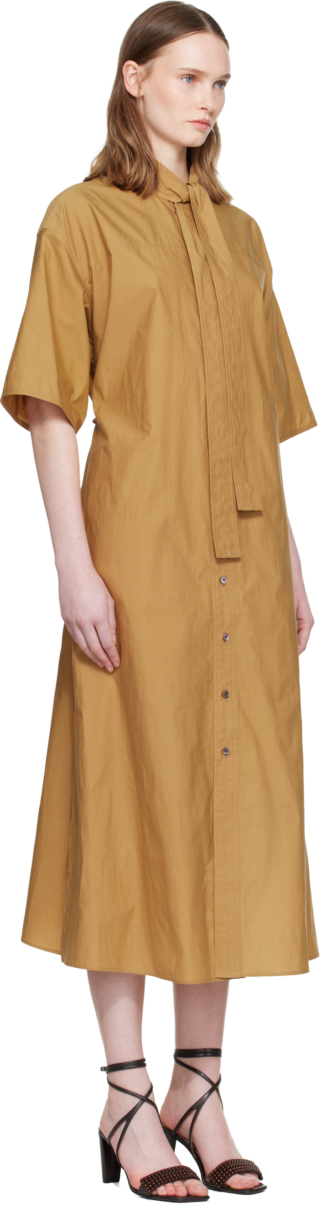 LEMAIRE - Robe midi réversible brun clair