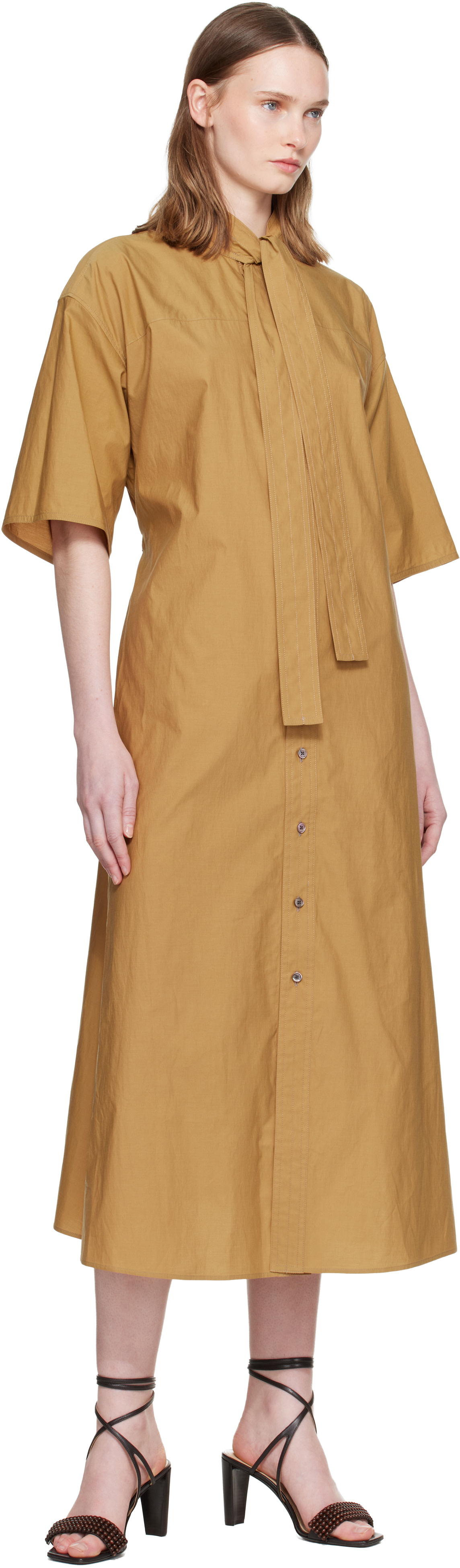LEMAIRE - Robe midi réversible brun clair
