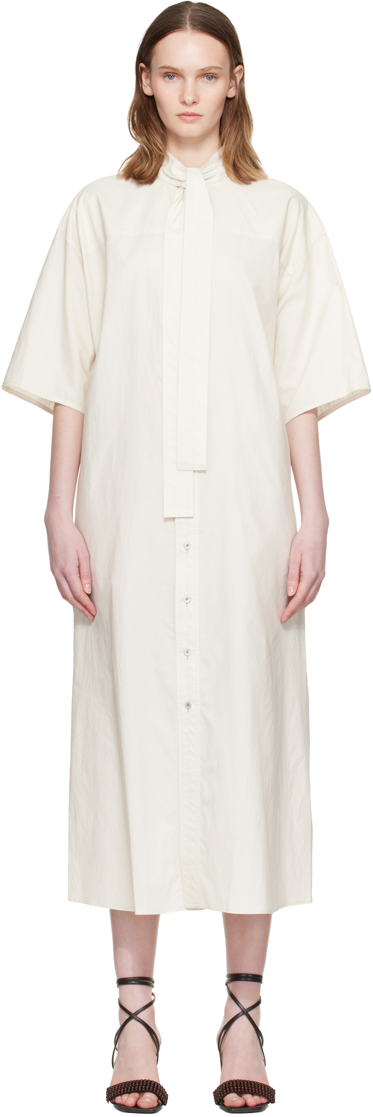 white cotton tube dress LEMAIRE Reversible in washed silk 100 cm (28 atf-sm-10.27.25 Strapless maxi Dress Casual Short By Color:midnight navy