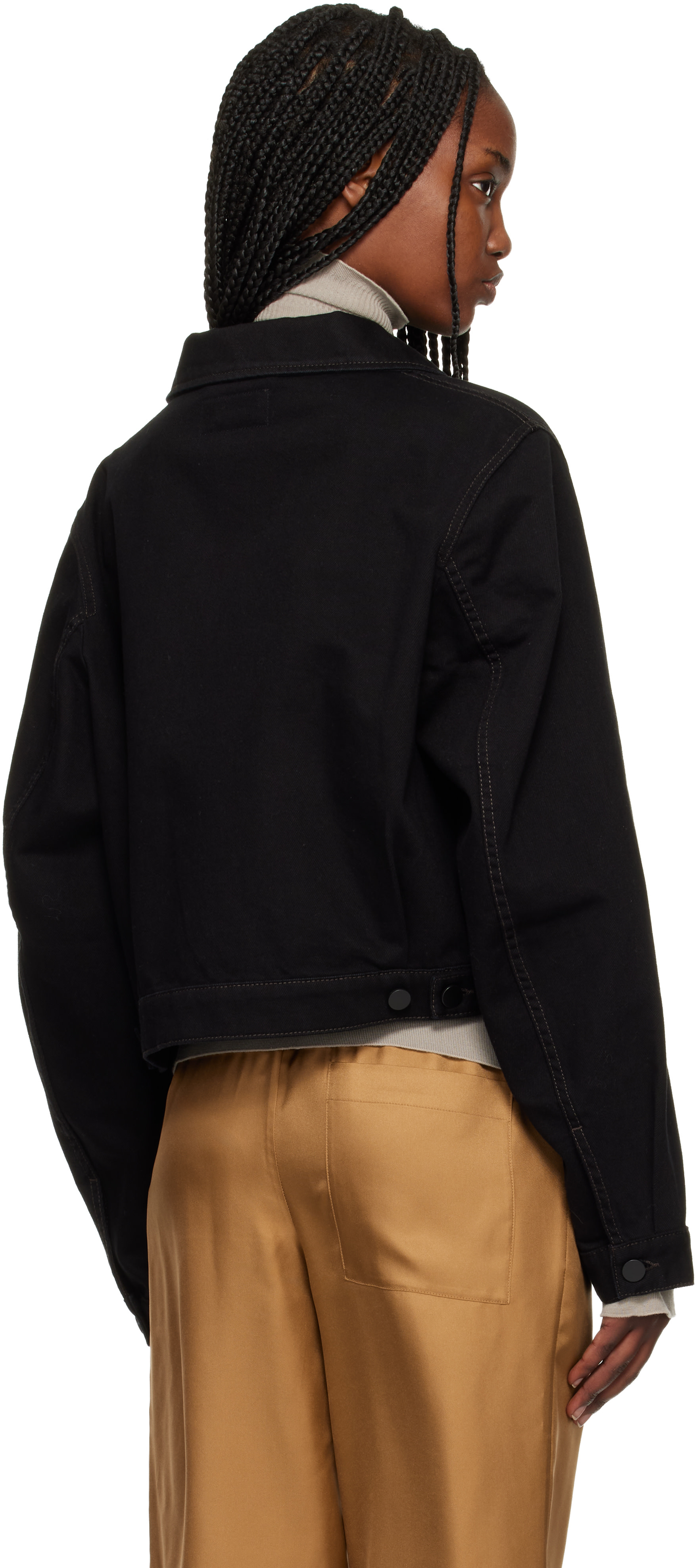 LEMAIRE - Blouson écourté noir en denim