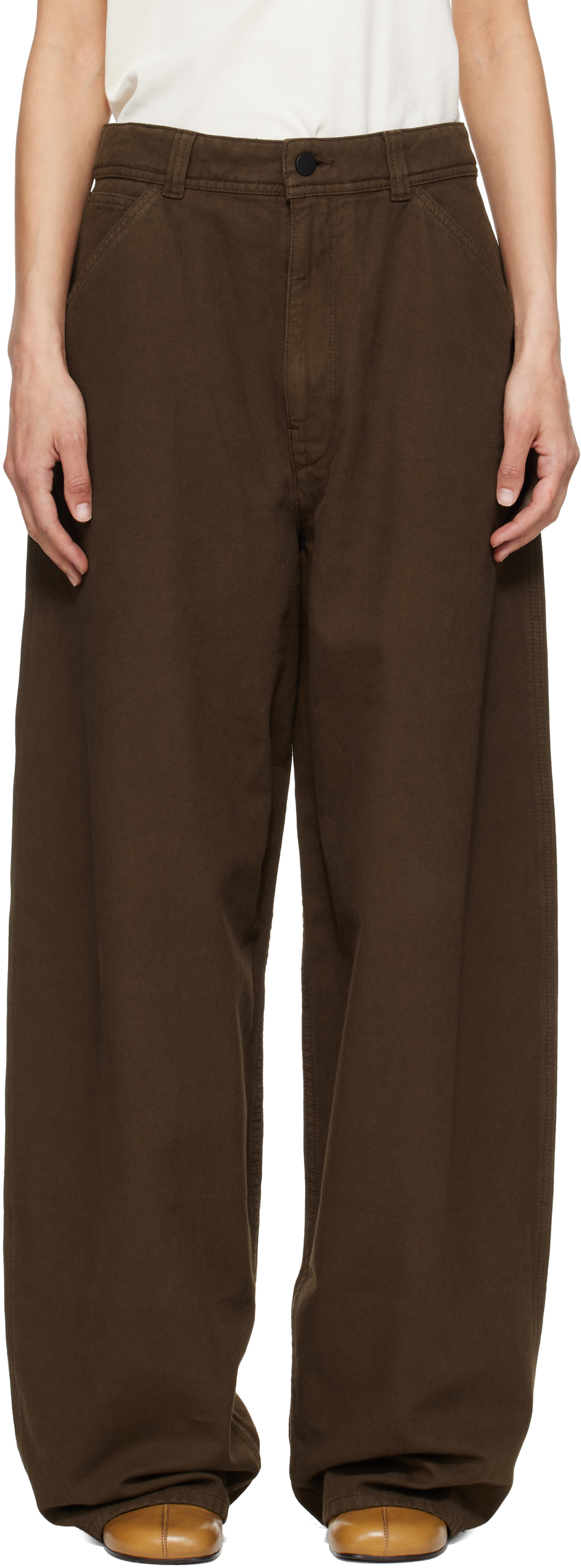 LEMAIRE - Pantalon ample brun