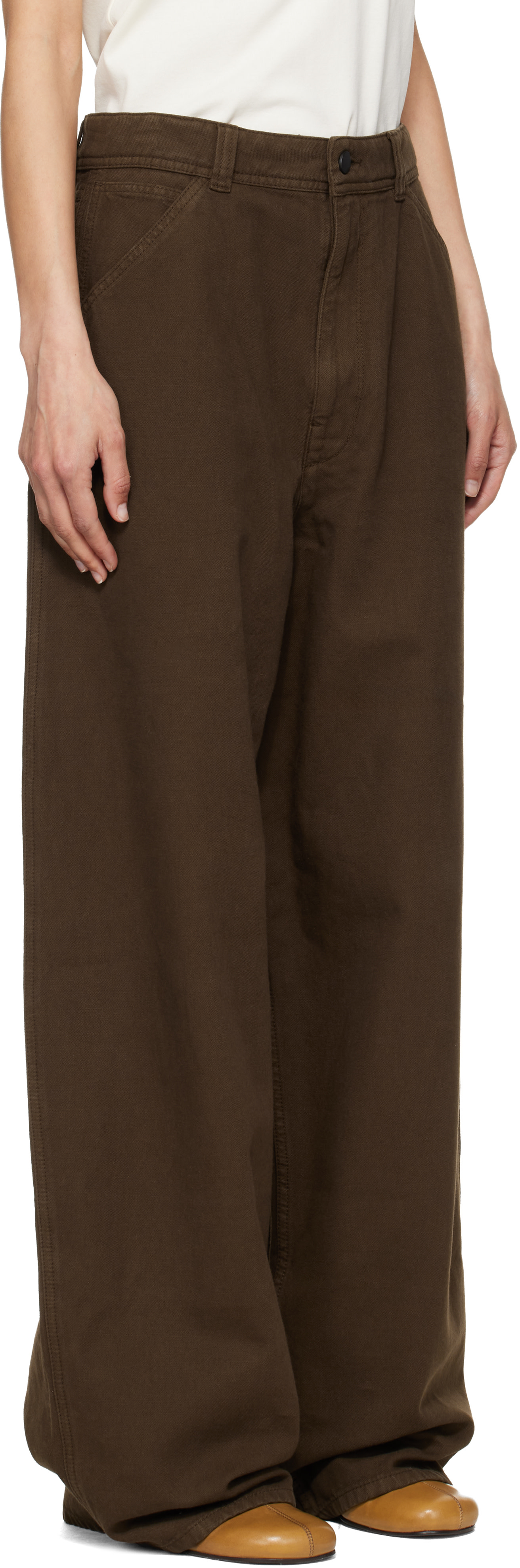 LEMAIRE - Pantalon ample brun
