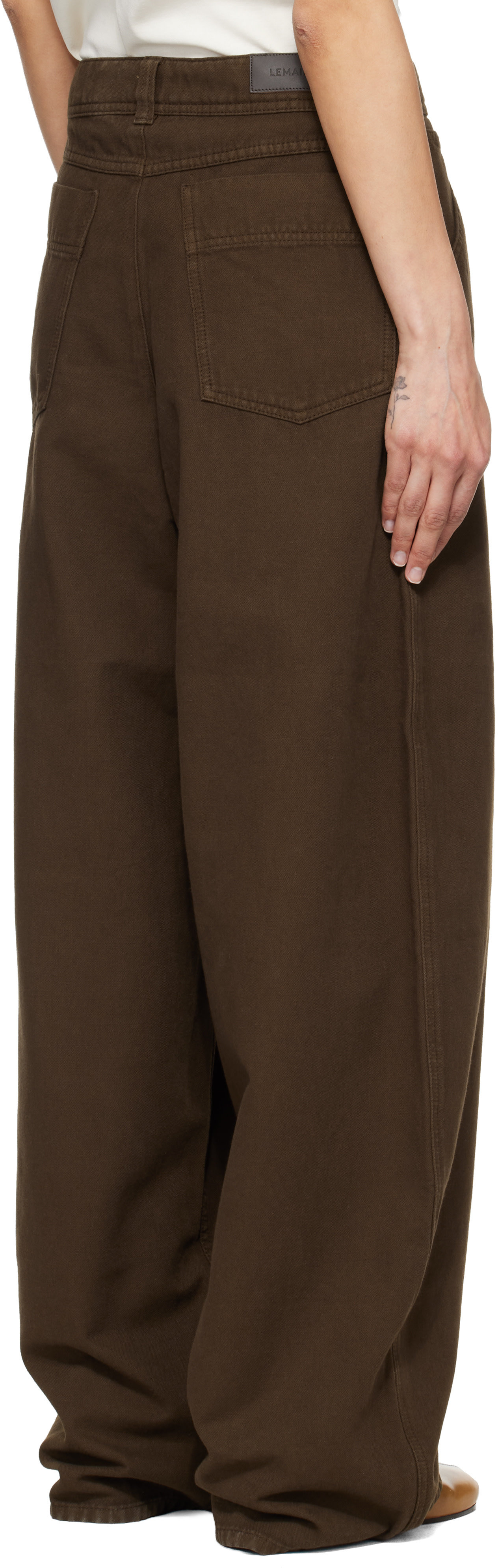 LEMAIRE - Pantalon ample brun