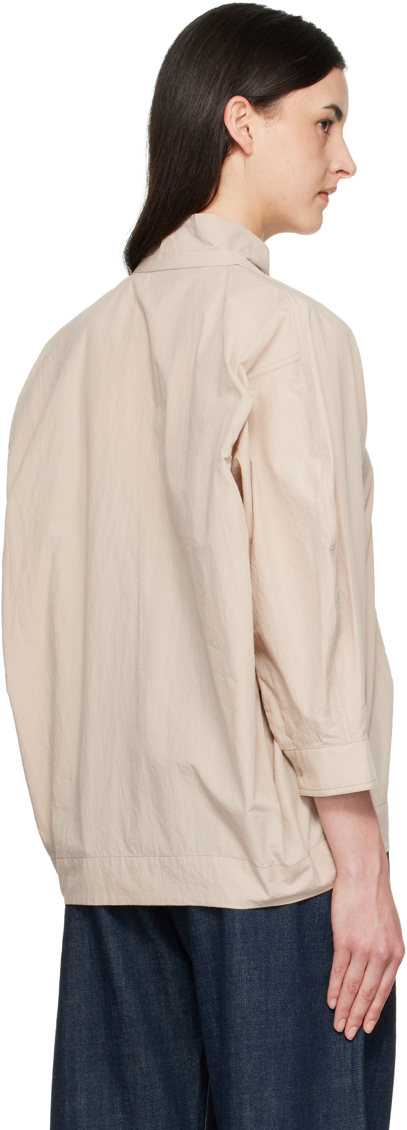 LEMAIRE - Chemisier beige à écharpe intégrée
