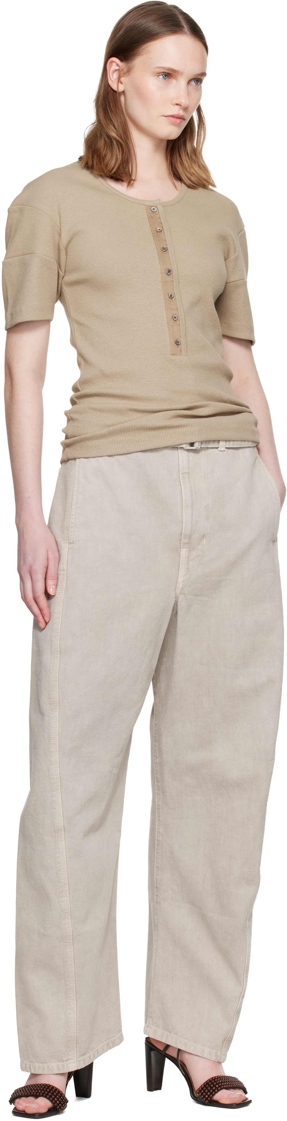LEMAIRE - Henley ajusté beige