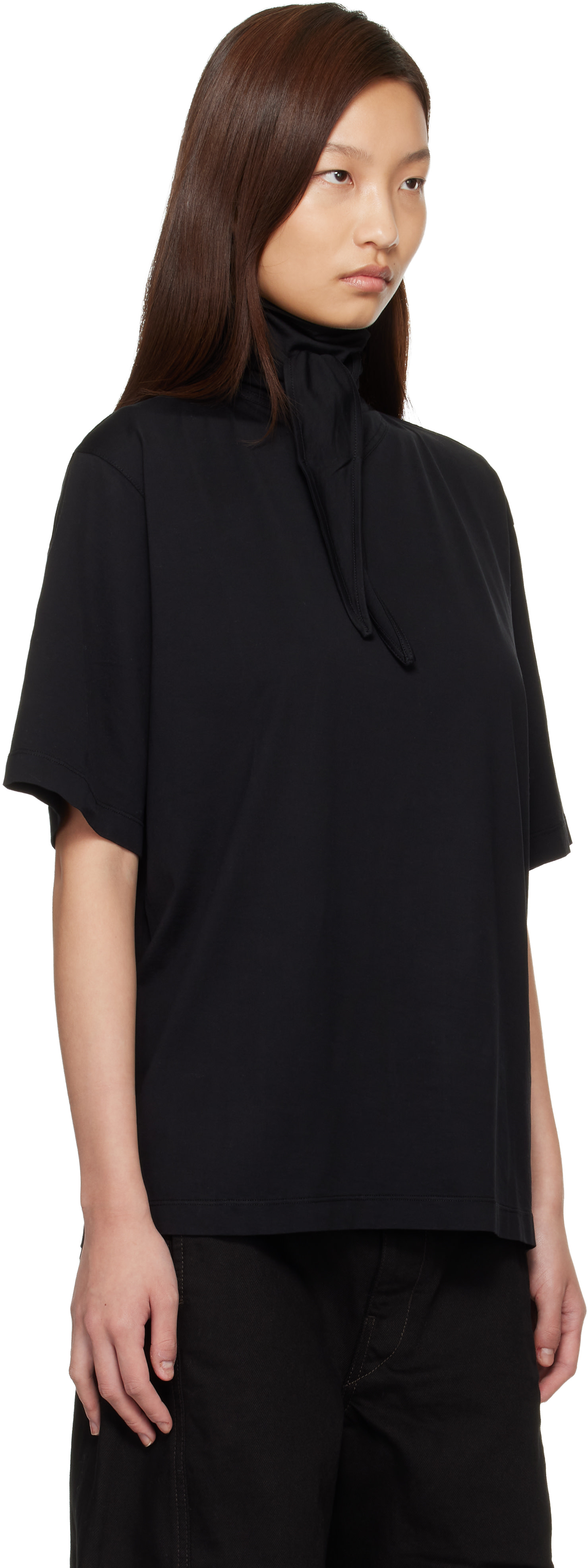 LEMAIRE: Black Foulard T-shirt | SSENSE LEMAIRE: Black Foulard T-shirt | SSENSE