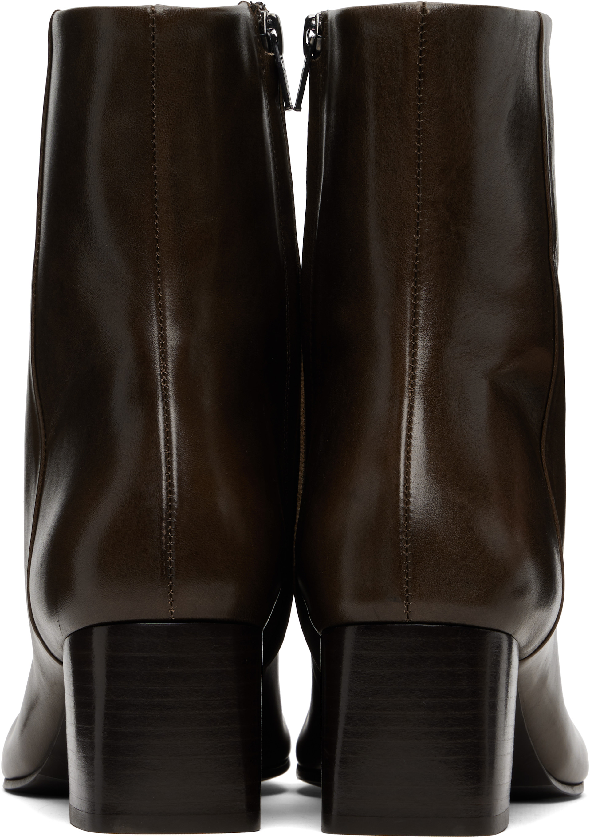 LEMAIRE - Bottes brunes à bout anatomique