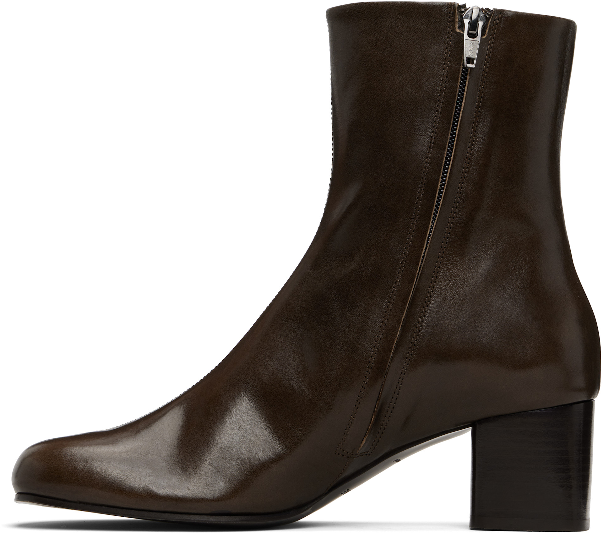 LEMAIRE - Bottes brunes à bout anatomique