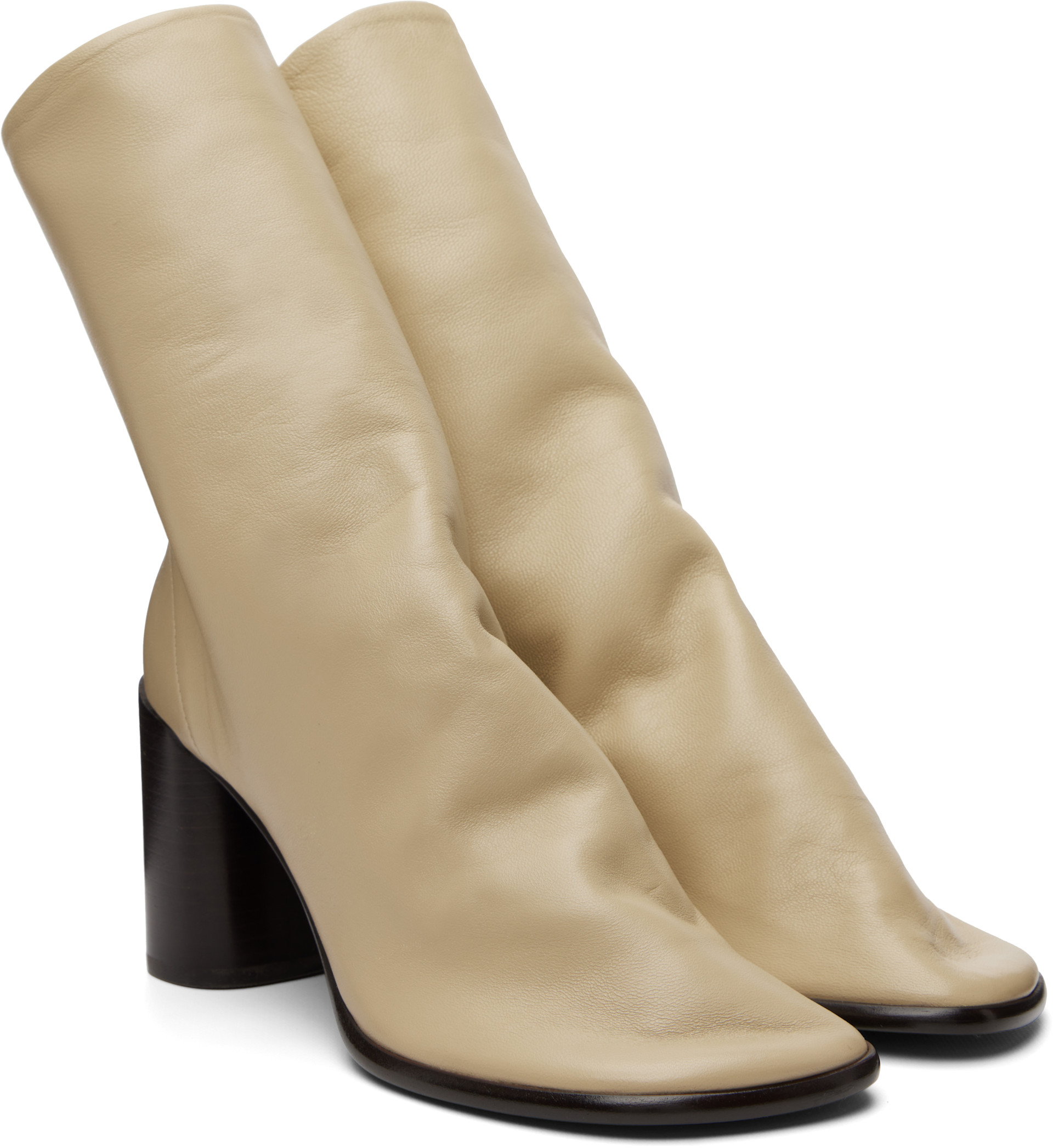 LEMAIRE - Bottines beiges de style gants