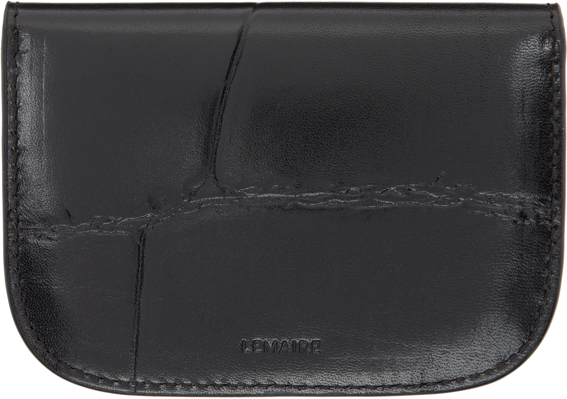 LEMAIRE - Porte-carte Soft Tab brun