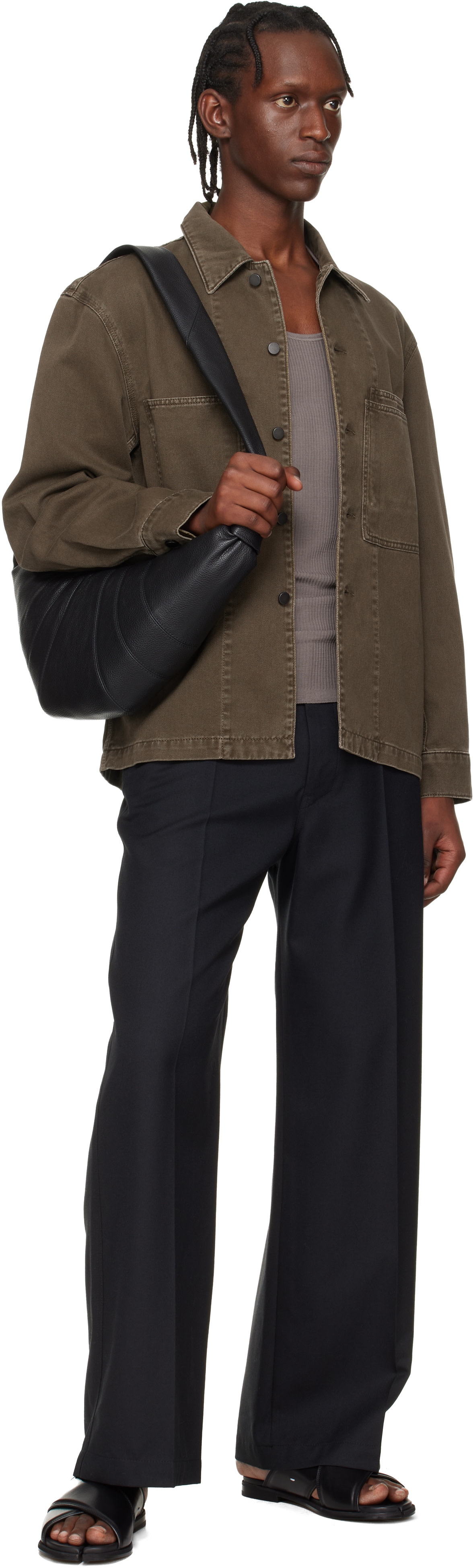 LEMAIRE: Black Medium Croissant Bag | SSENSE Canada