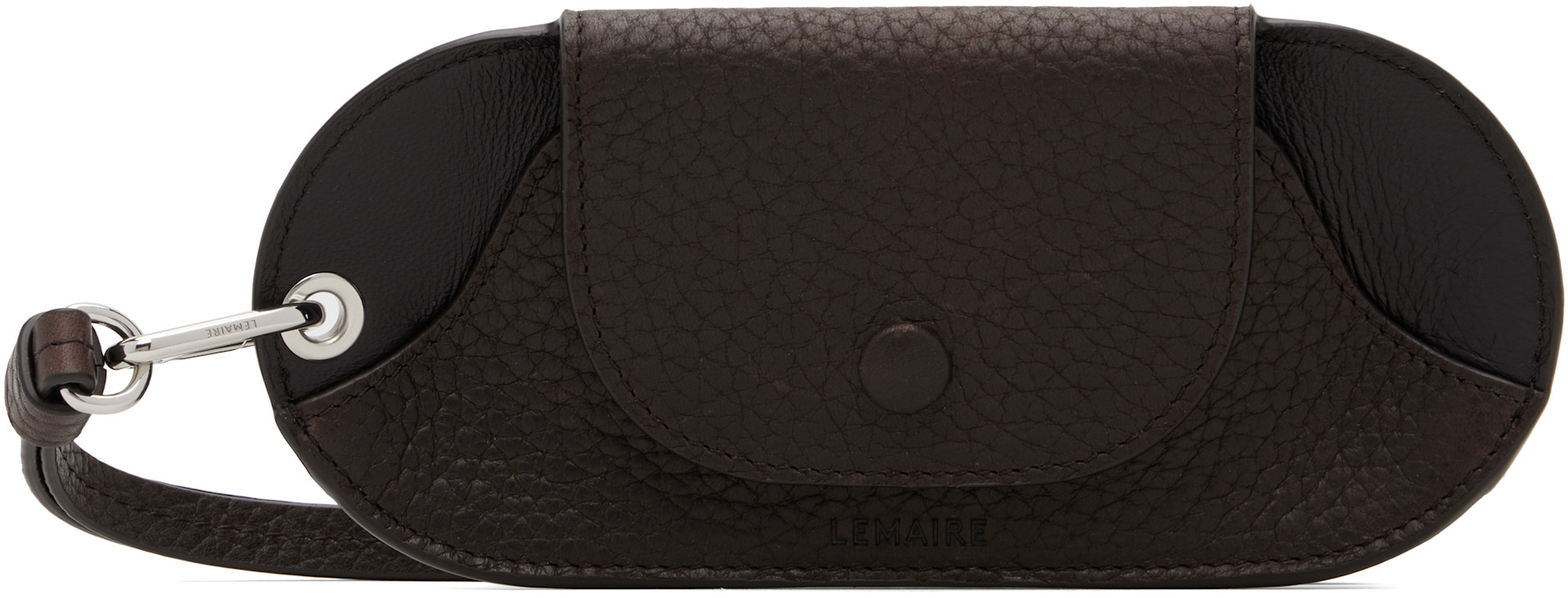 LEMAIRE BELL GLASSES HOLDER ダークチョコレート LEMAIRE: Brown Bell Glasses Holder Pouch | SSENSE