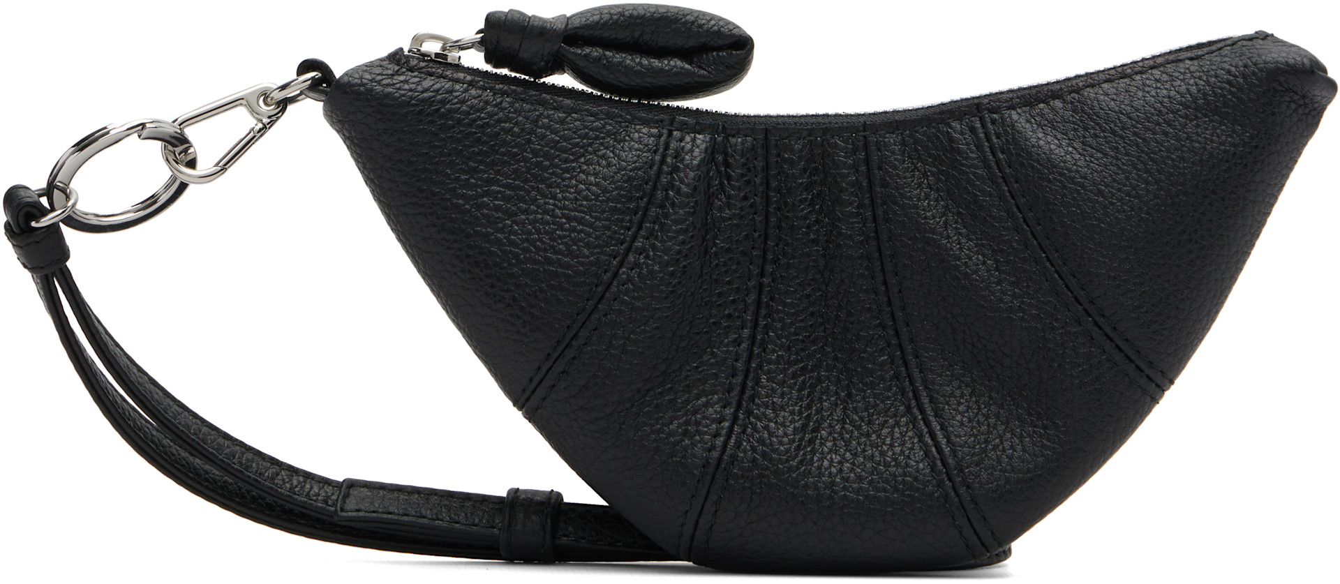 小物 CROSS-BODY CROISSANT COIN PURSE LEMAIRE: Black Cross-Body Croissant Coin Pouch | SSENSE