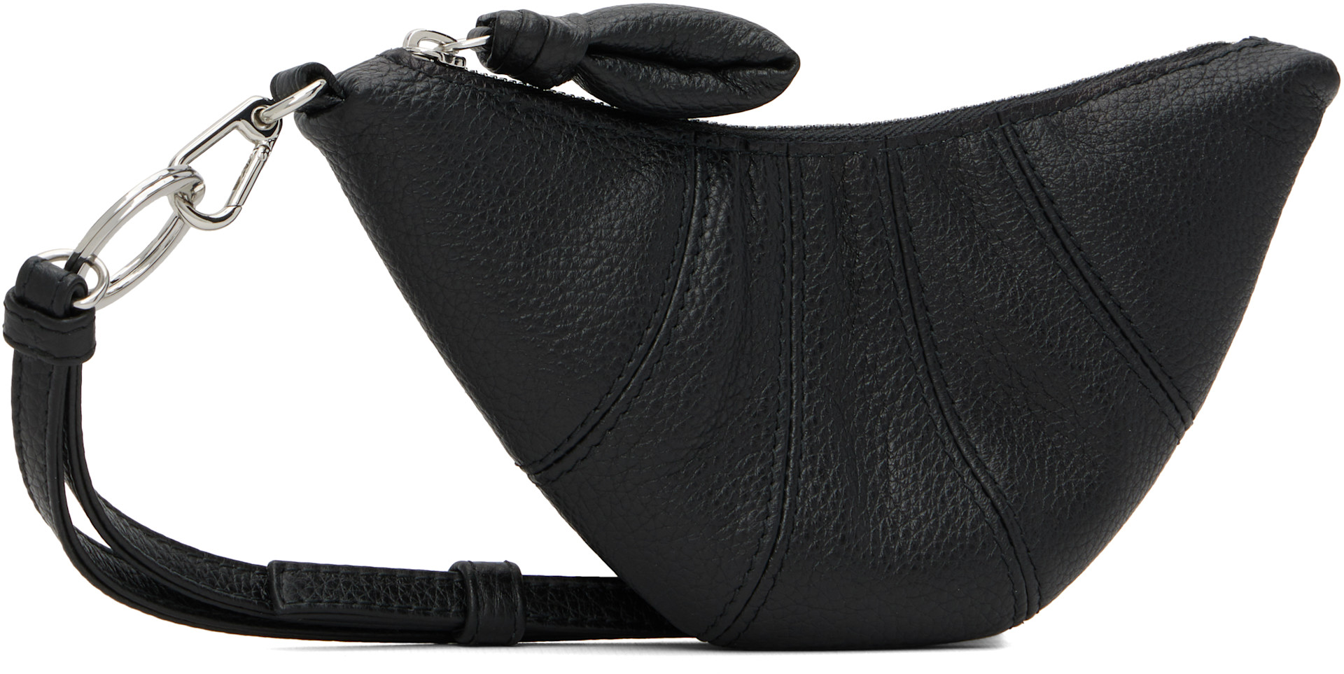 LEMAIRE: Black Cross-Body Croissant Coin Pouch | SSENSE