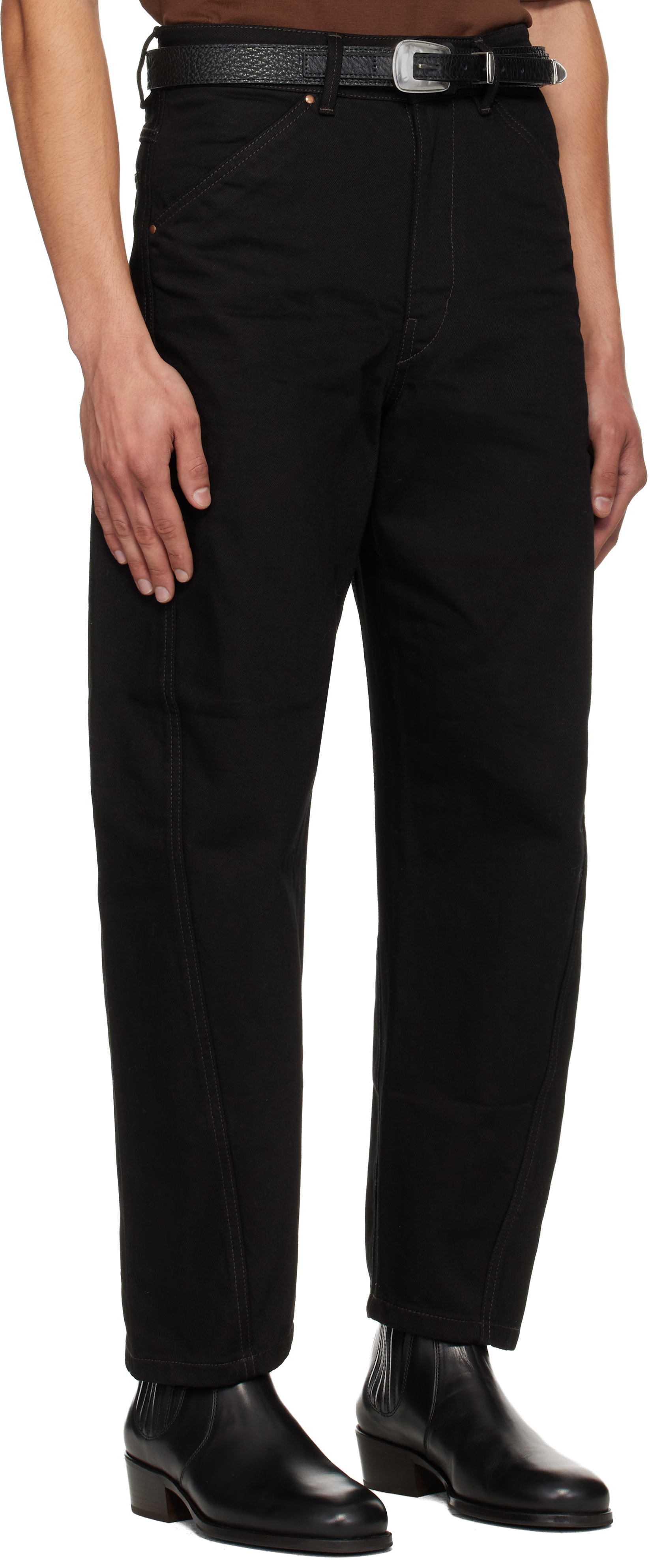 LEMAIRE: Black Twisted Workwear Jeans | SSENSE